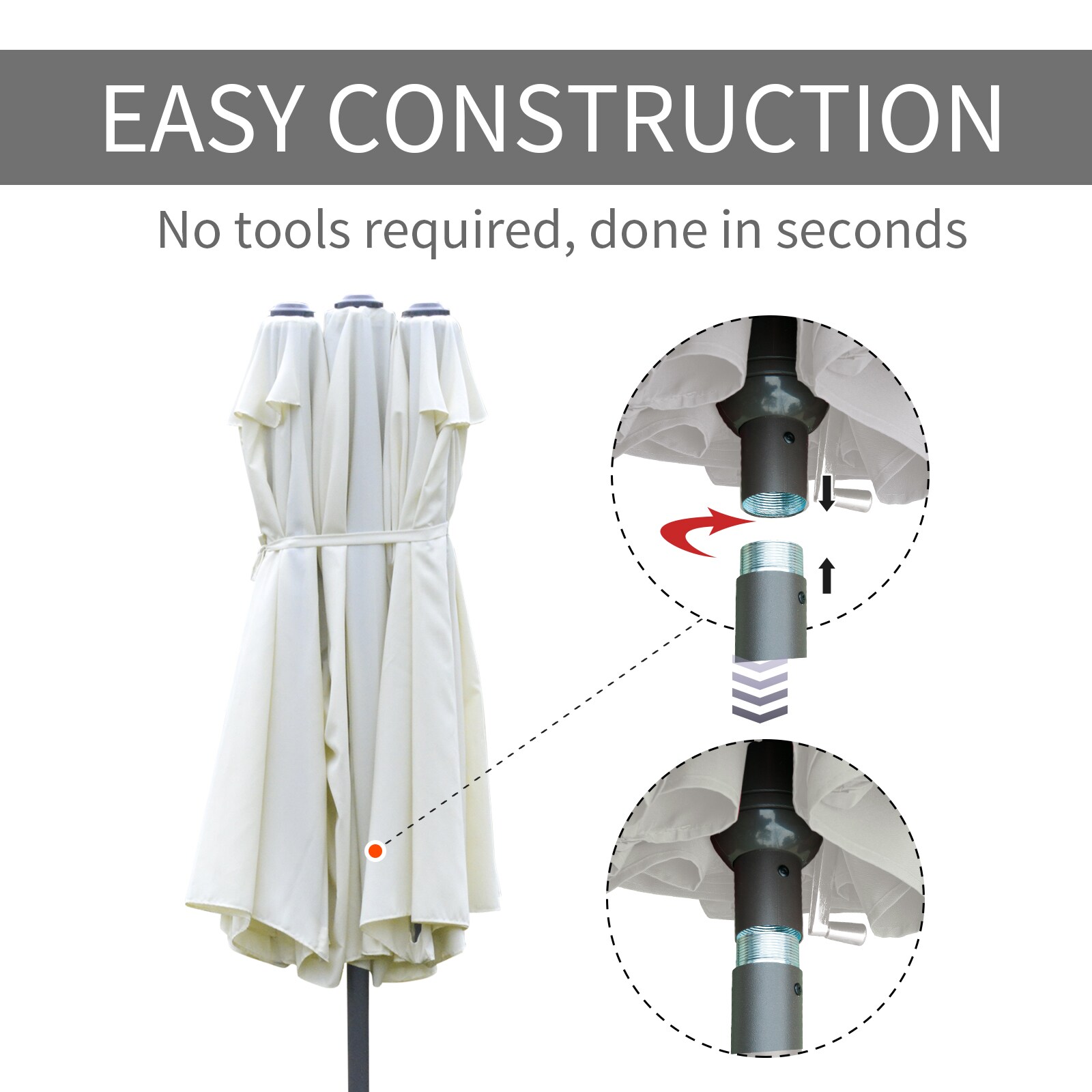 Outsunny 84D-031V03BG Umbrellas-2 - View #9