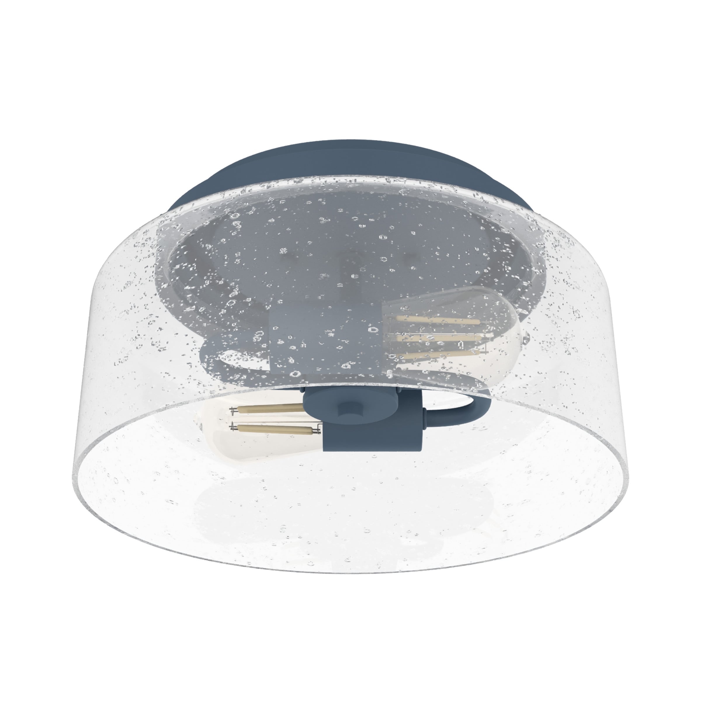 Indigo Blue Hartland Seeded Glass LED Flush Mount Light