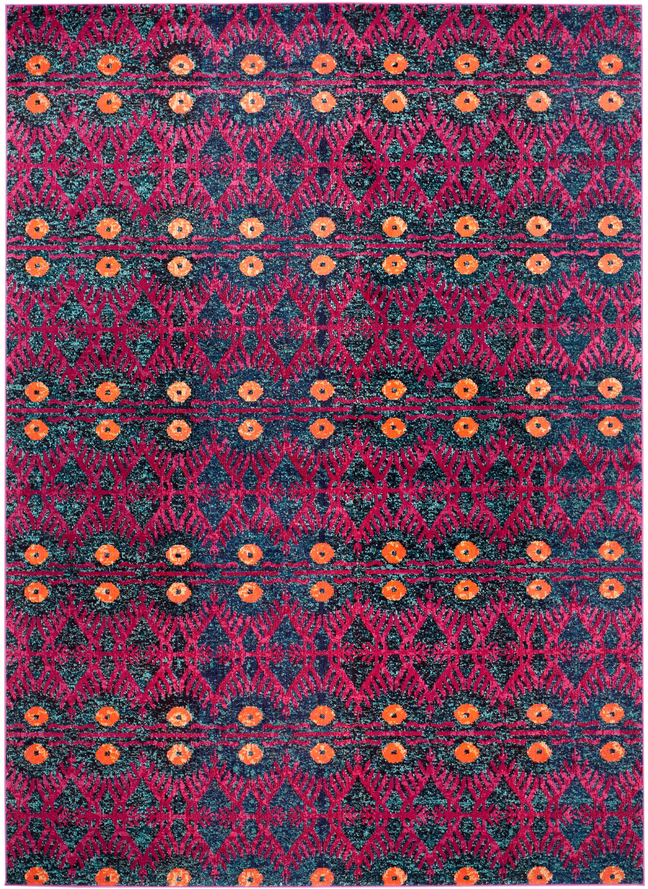 Bohemian Chic Blue Synthetic 9' x 12' Hand-Knotted Area Rug