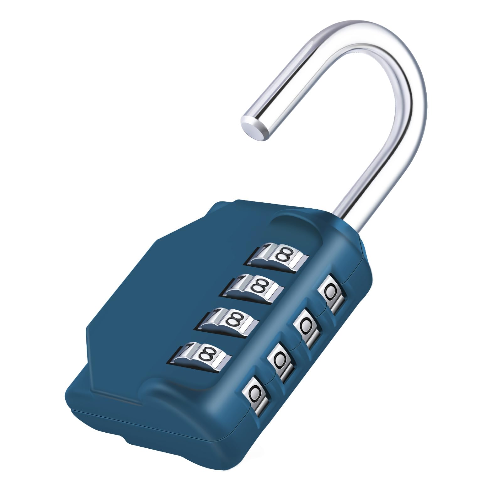 Phyfalip  4 Digit Combination Lock Outdoor School Gym Lock in Peacock Blue with Heavy Duty Zinc Alloy Body and Hardened Steel Shackle
