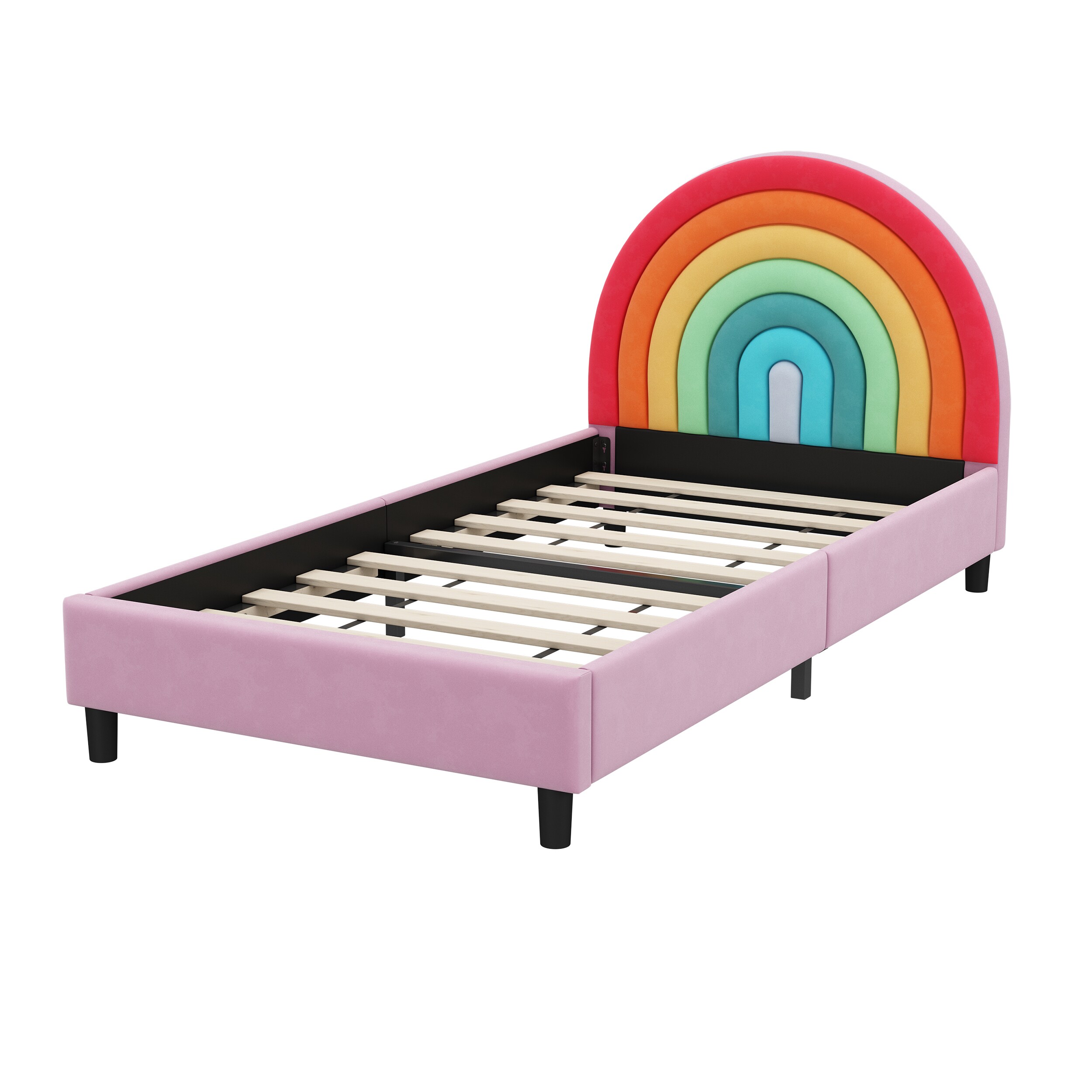 Flynama L-317595AAZ Colorful Twin Wood and metal Bed frame Bed