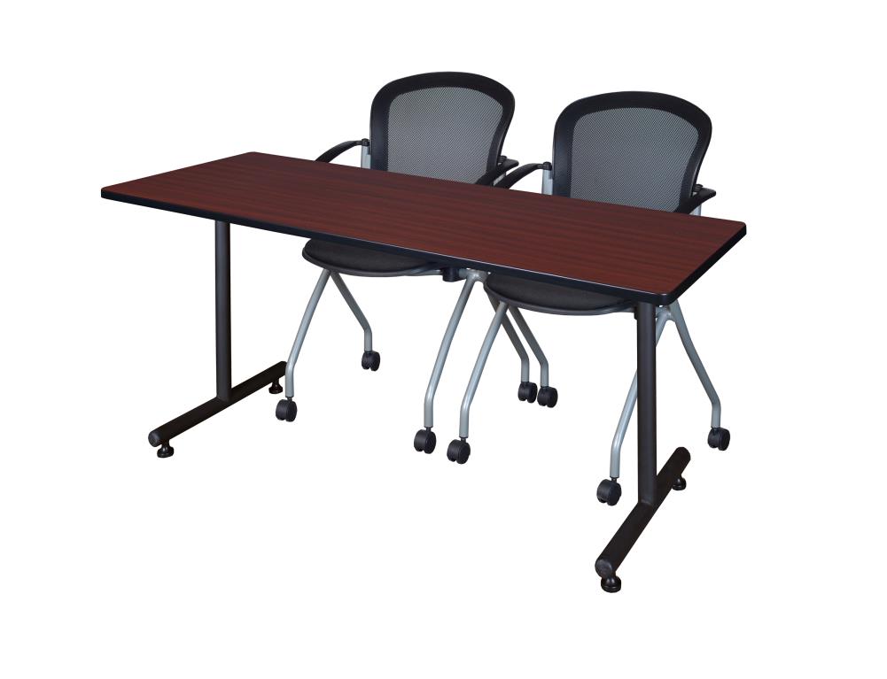 Regency MKTRCT6024MH23BK Training Brown 4-Person Training Table (60-in W x 29-in H)