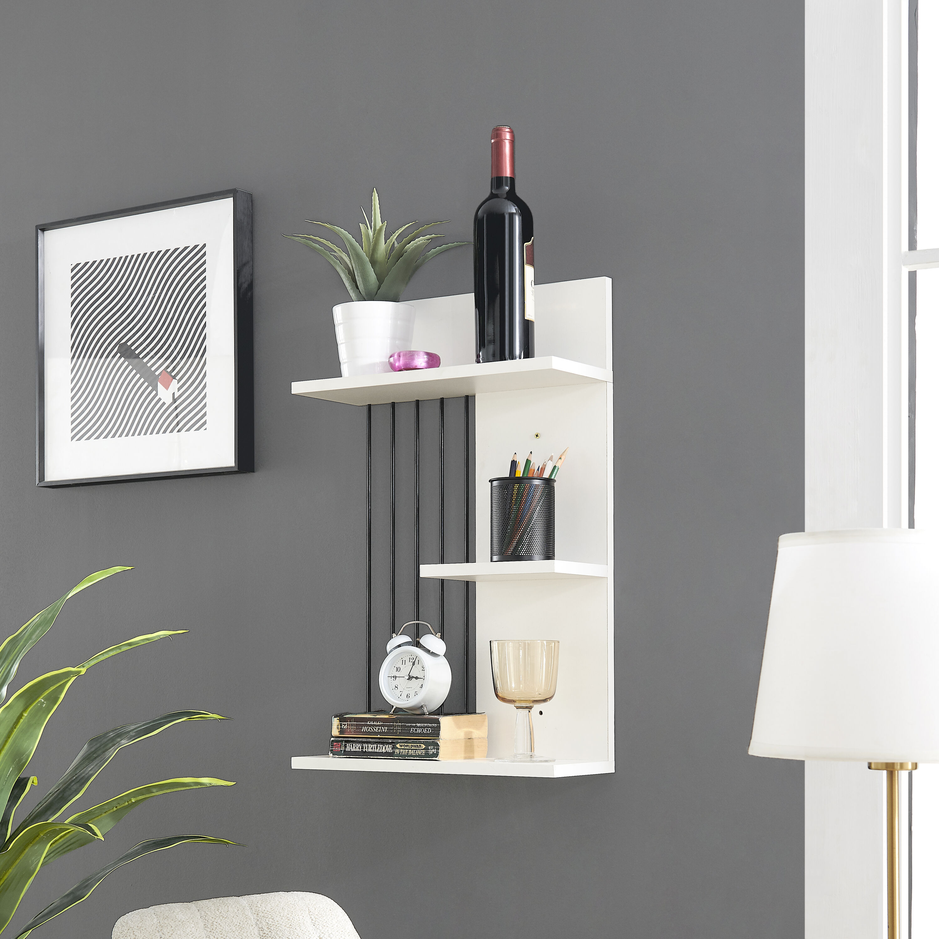 Danya B. XF22224WH Wall-Mounted-Shelving - View #4