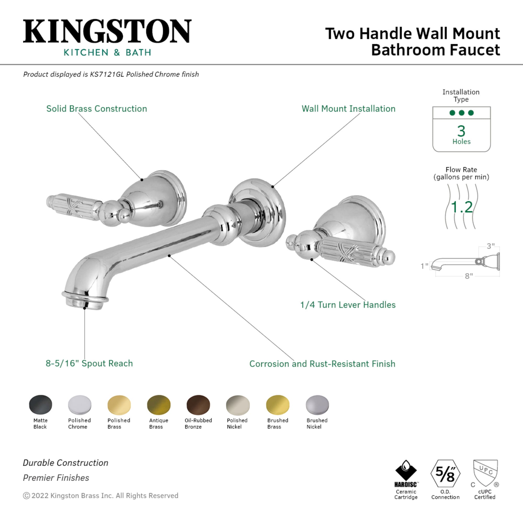Kingston Brass WLKS7123GL Lavatory-Faucets - View #3