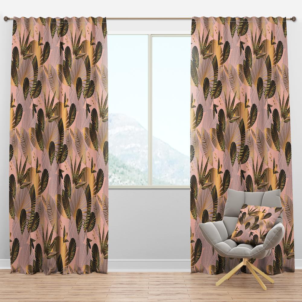 Designart CTN24624-52-90 90-Inches Gold Room darkening Thermal lined Rod pocket Single curtain panel
