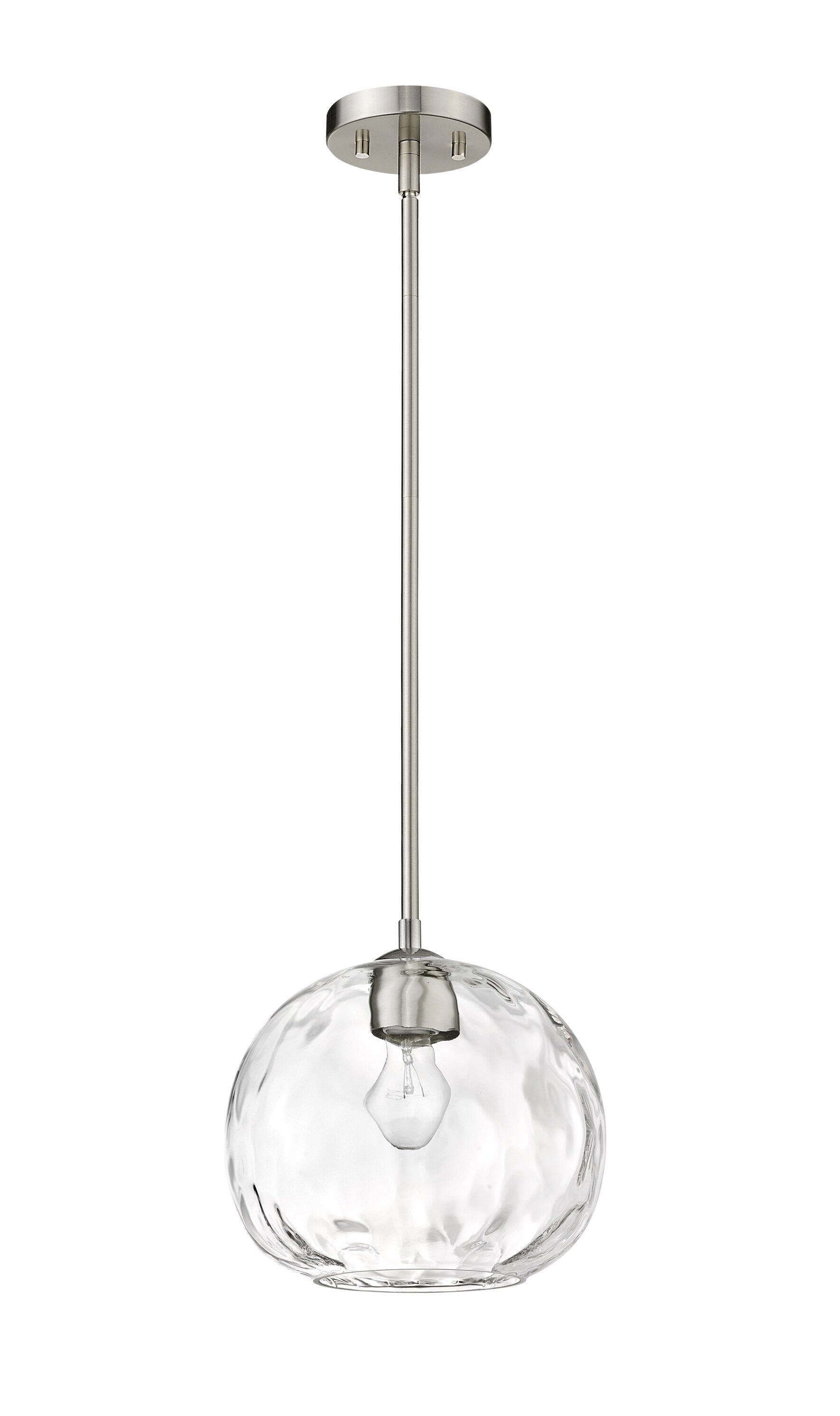 Chloe 10" Clear Glass Pendant Light with Brushed Nickel Finish