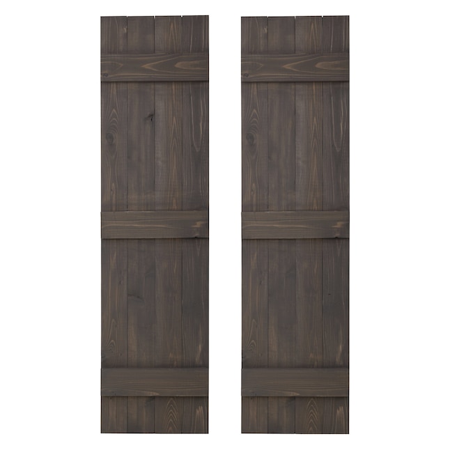 Dogberry 14-in W x 36-in H Gray Farmhouse End Batten Wood Exterior ...