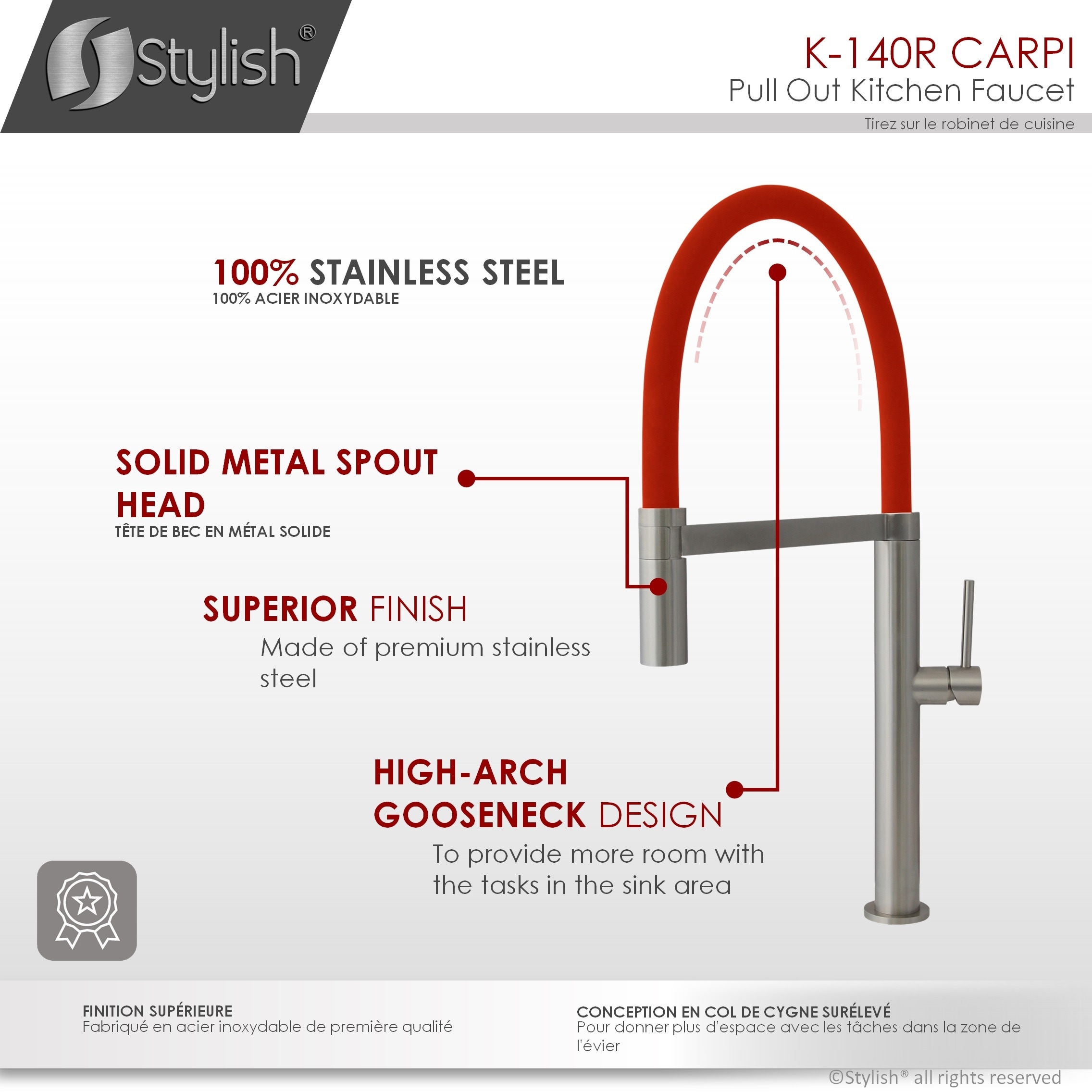 Stylish K-140R Kitchen-Faucets - View #11