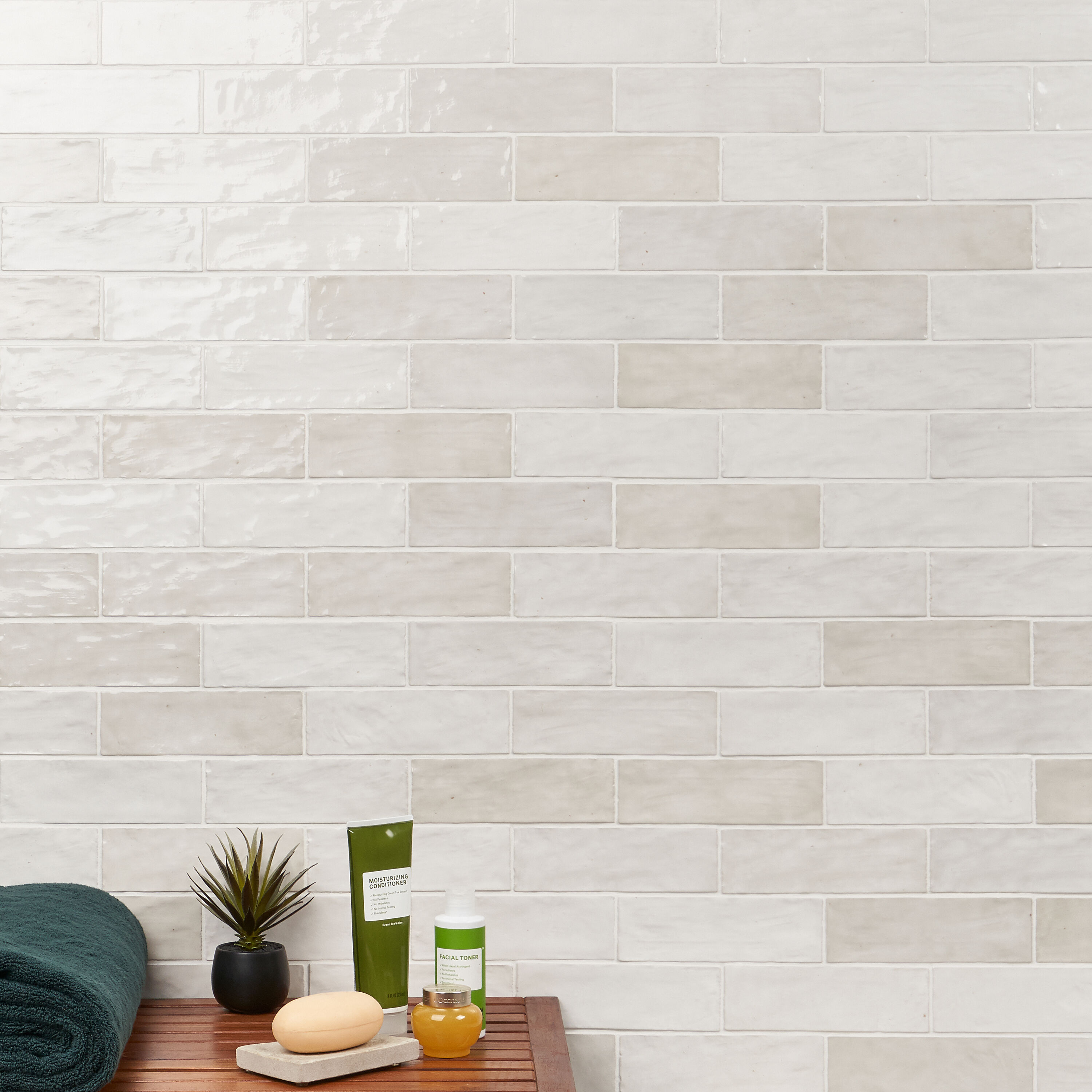 Artmore Tile (Sample) Montego White 3-in X 8-in Glazed Ceramic Subway ...