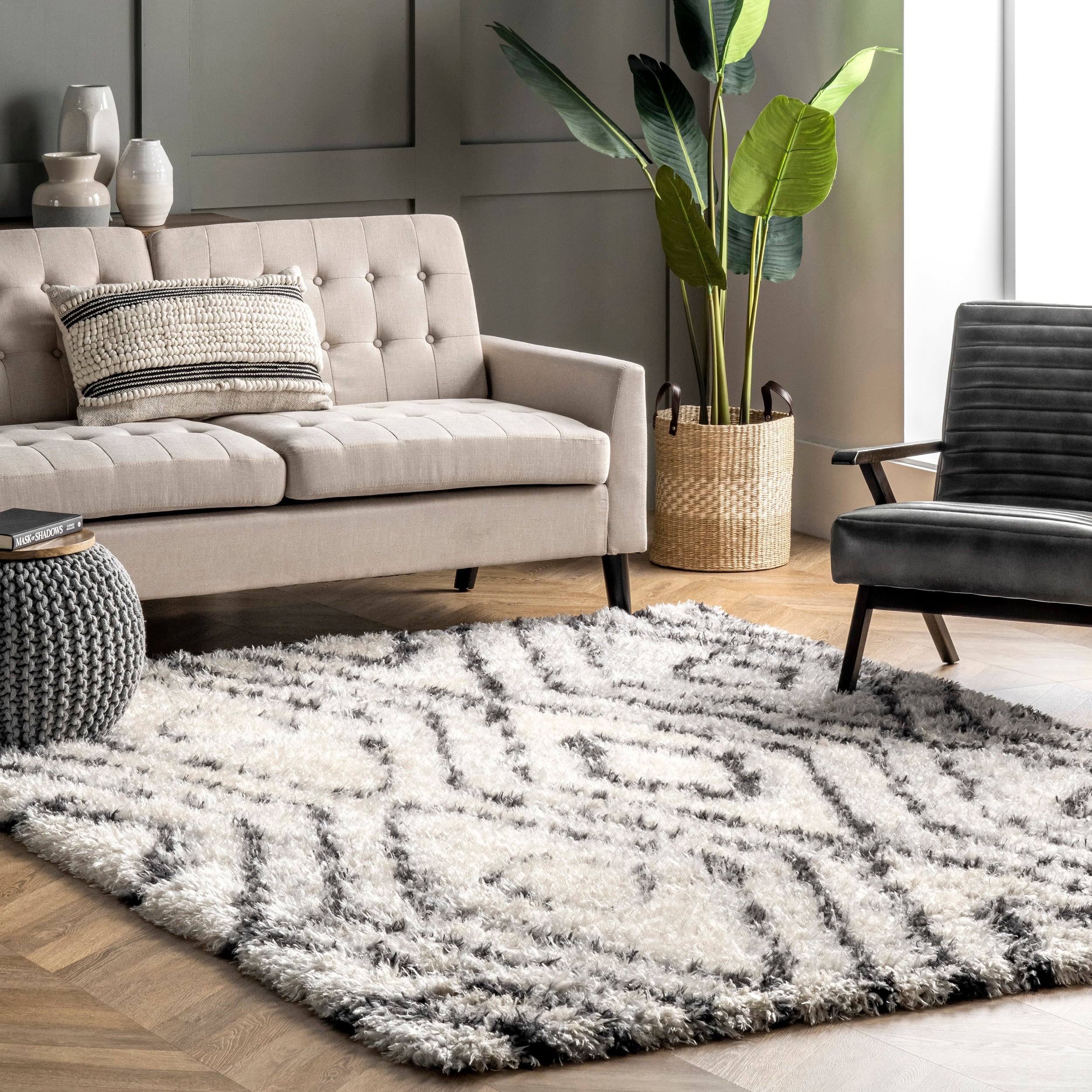 nuLOOM GCSR04A-6709 Serge 6 X 9 (ft) Beige Indoor Geometric Area Rug