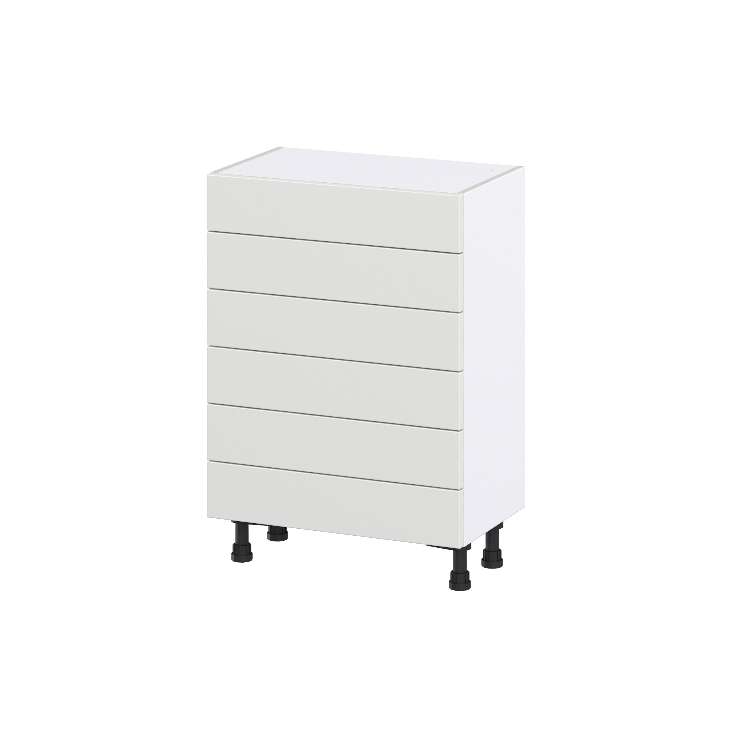 Hugo&Borg DSB6D2414-RI Riviera 24-in W x 34.5-in H x 14-in D Bright White 6 -Drawers Drawer Base Fully assembled Cabinet Shaker)