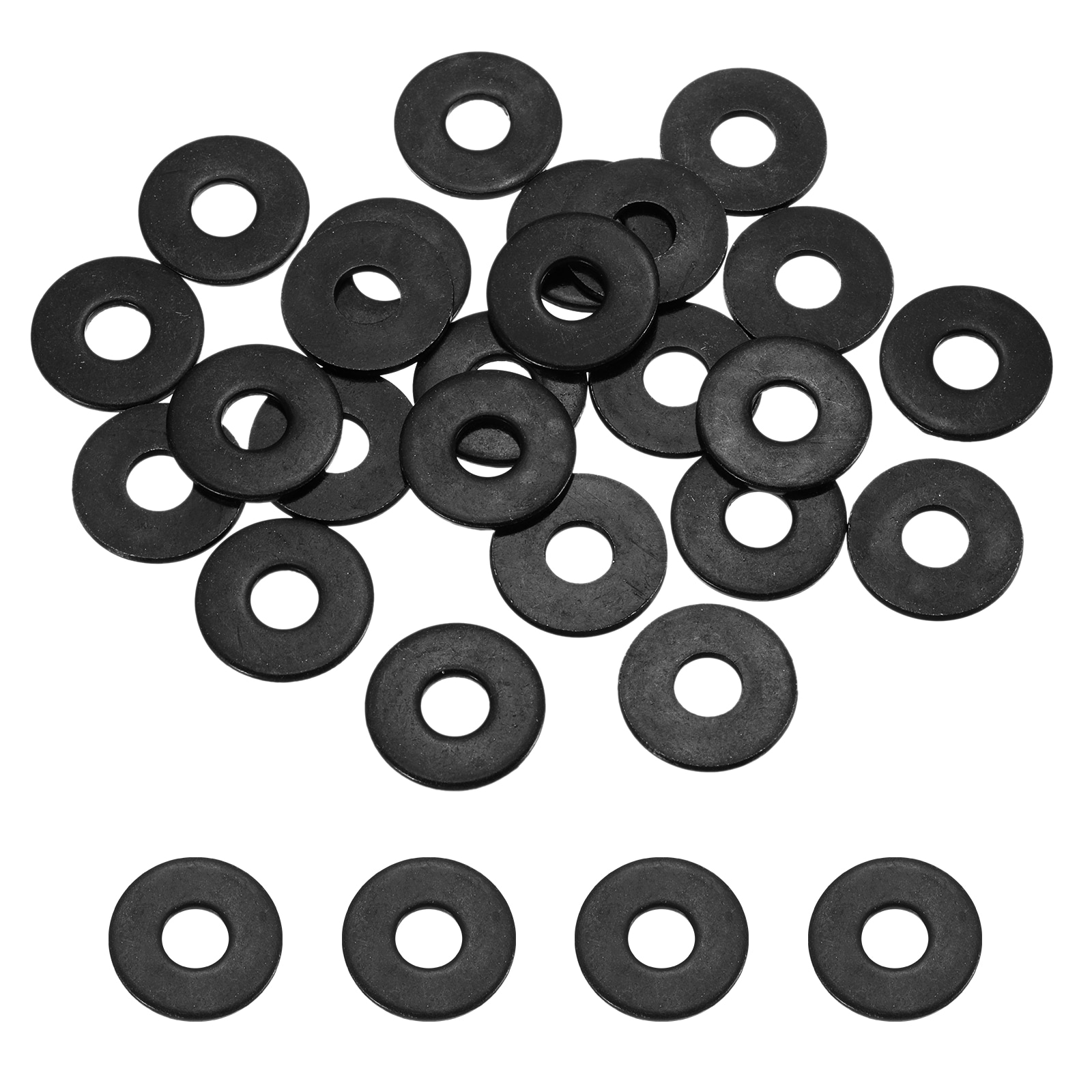 Unique Bargains 20pcs M5 ID x 20 mm OD Flat Washers 304 Stainless Steel Metal Washers Black Zinc Sealing Crush Rings for Screws and Bolts