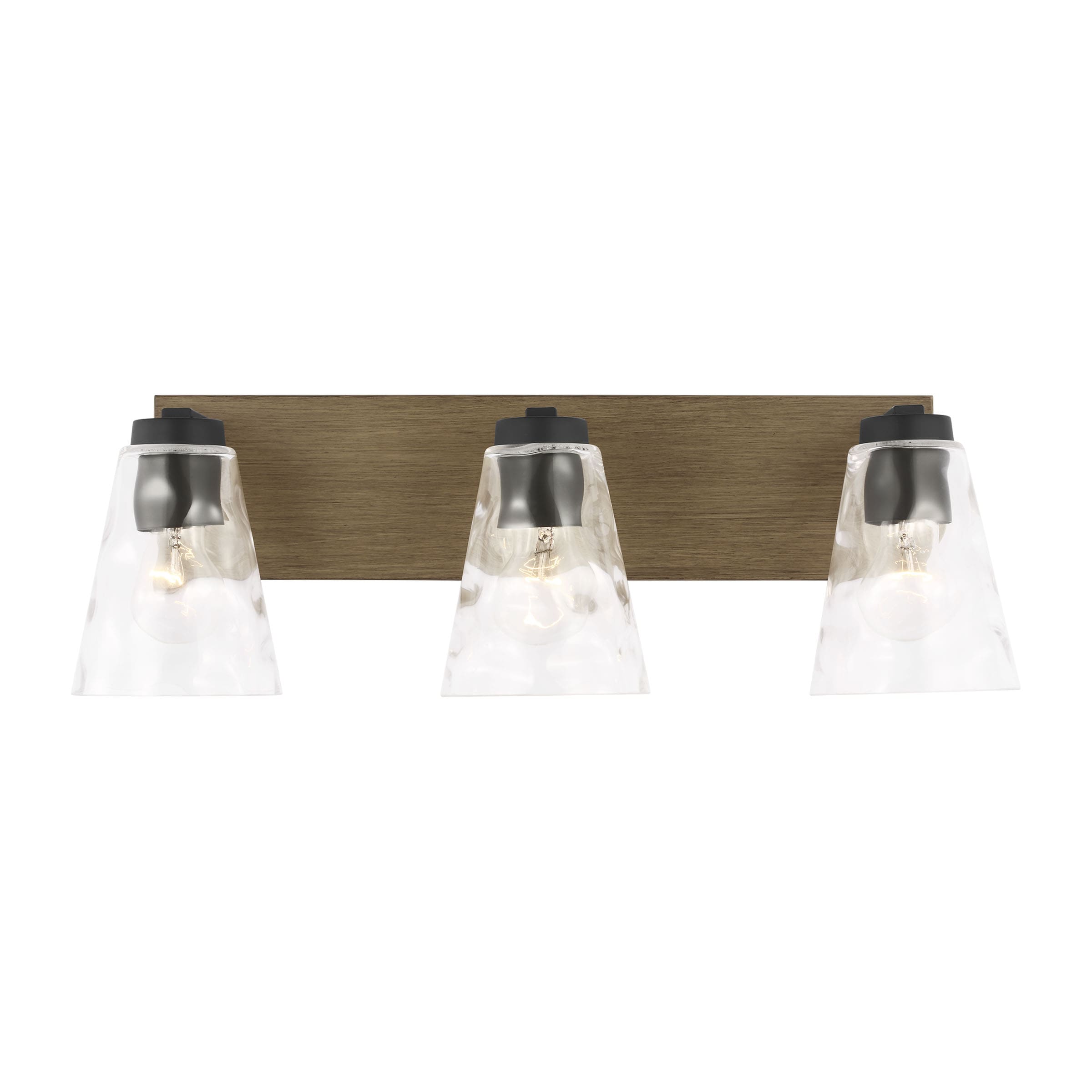 Generation Lighting GLV1113MBKCRO Dunton 22.375-in 3 -Light Polished Black Transitional Vanity light