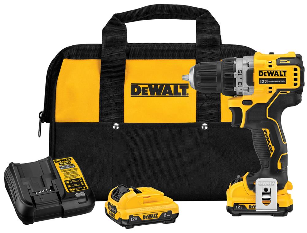 DEWALT XTREME 12-Volt Max 3/8-in Brushless Cordless Drill (Charger Included and 2-Batteries Included) | DCD701F2