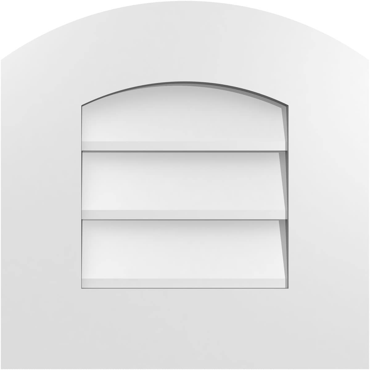 Ekena Millwork GVPAR16X1601SN 16-Inches x 16-Inches Off-white Round top PVC Gable Louver Vent