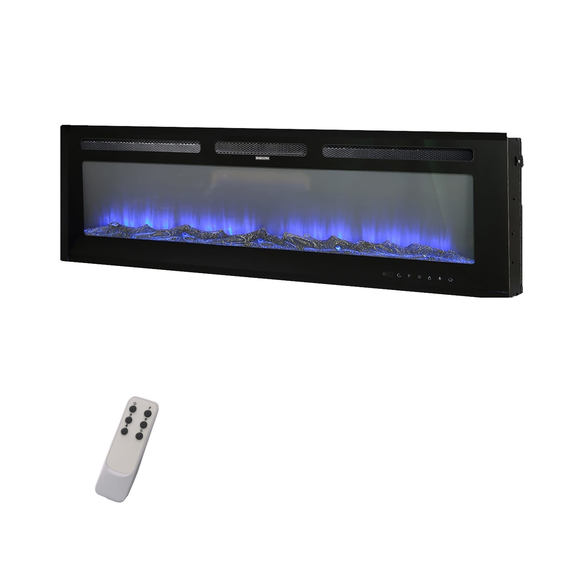 CASAINC WF-D0102HRT2YY-LA 72-in W Black Wall mount LED Wall-mount Electric Fireplace with Remote Control Included