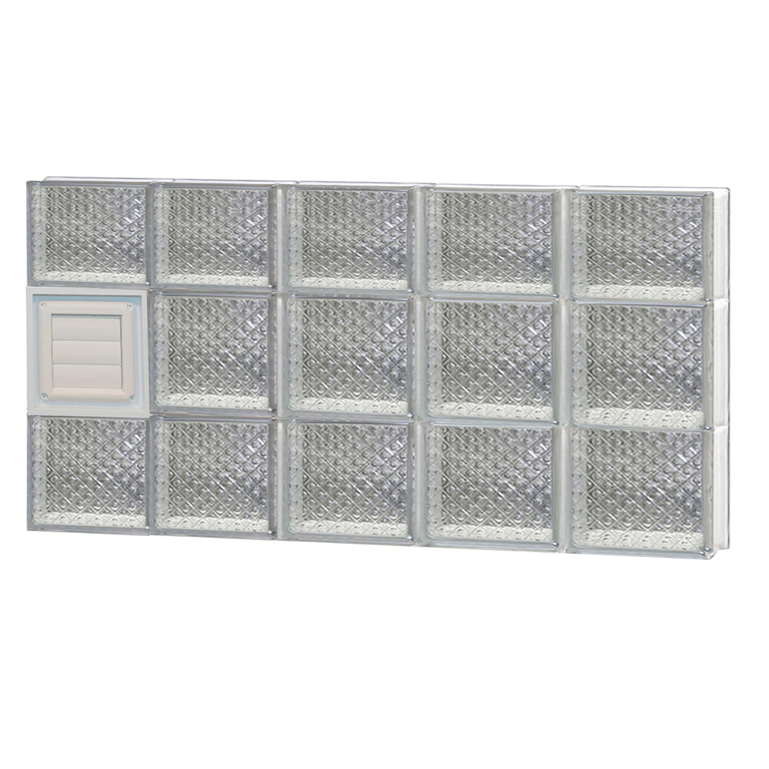 REDI2SET D4022DP Diamond Glass 38-3/4-in x 21-1/4-in Frameless Replacement Dryer vent Glass Block Window