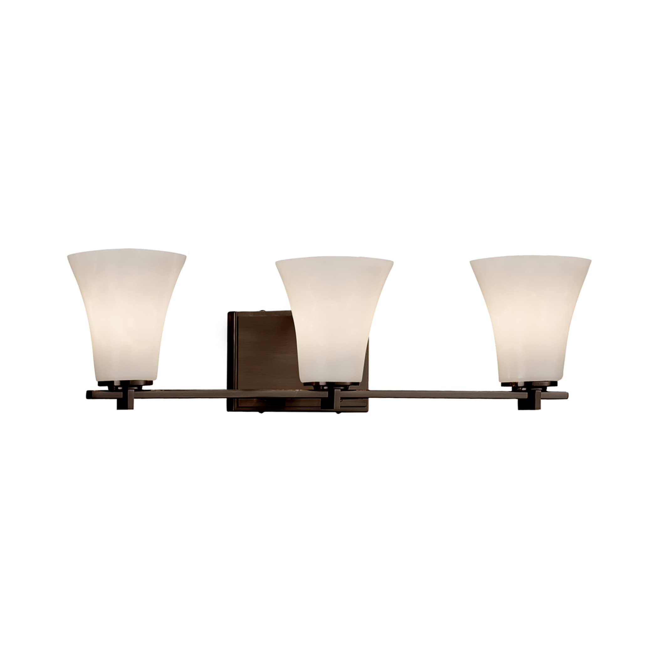 Justice Design Group CLD-8443-20-DBRZ Clouds 26-in 3-Light Dark Bronze Modern/Contemporary Vanity Light