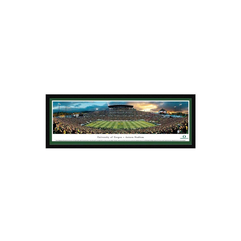 Blakeway Panoramas UOR1M Oregon Ducks James Blakeway Black Metal Framed 15.5-in H x 42-in W Sports Paper Print