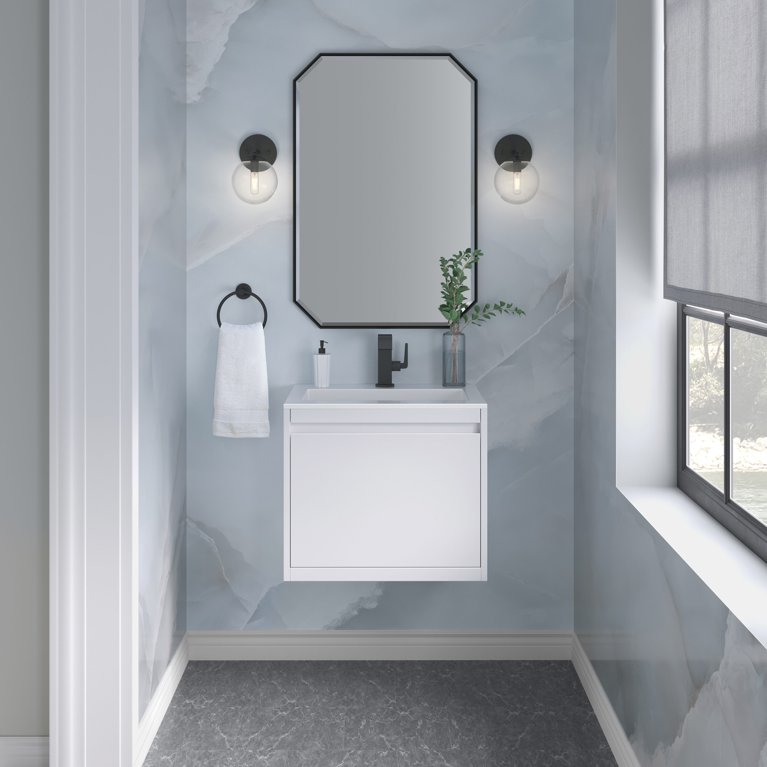 James Martin Vanities 805-V23.6-GW-MB-GW Bath-Vanity-Combo - View #4
