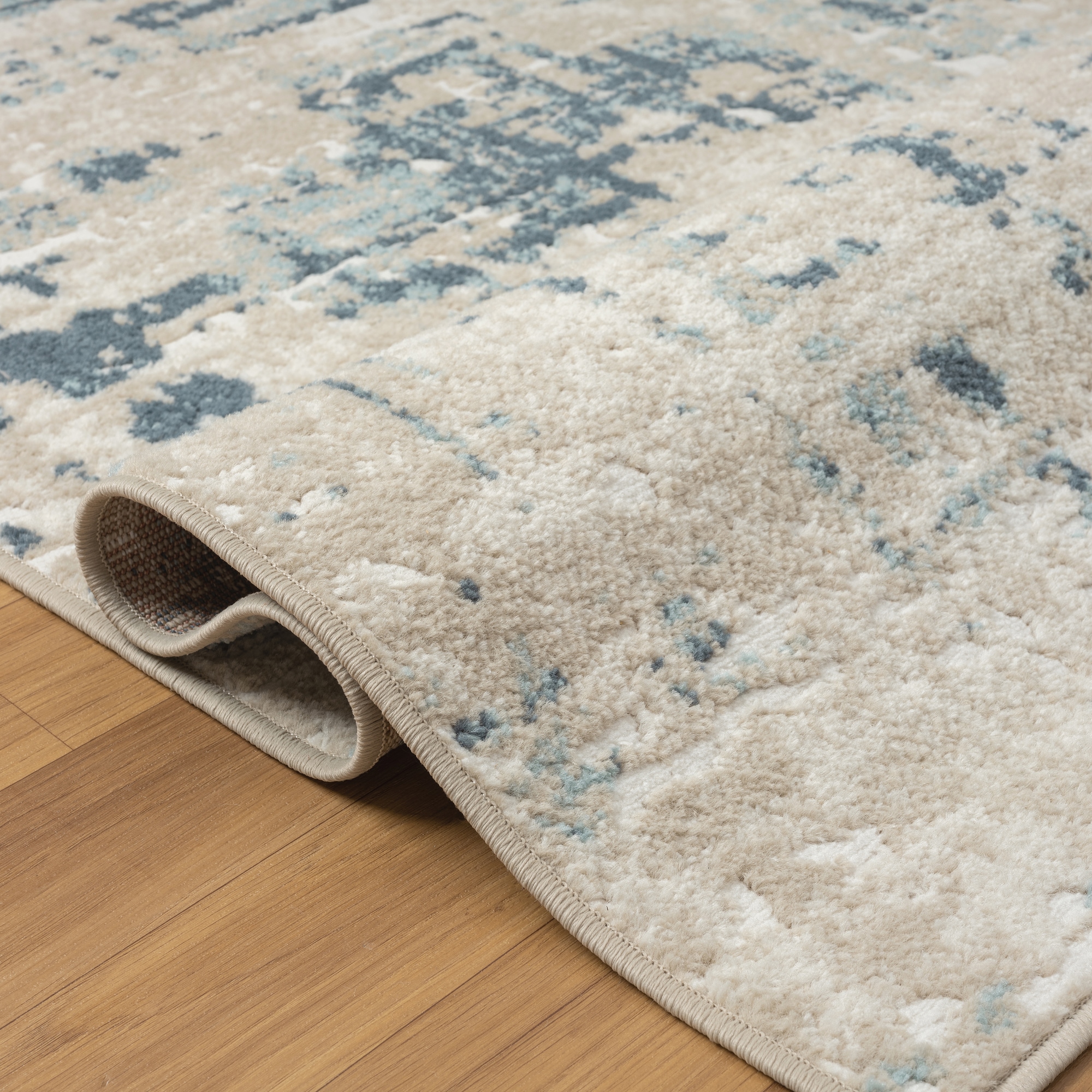 Arcady Blue and Beige Abstract Rectangular Area Rug