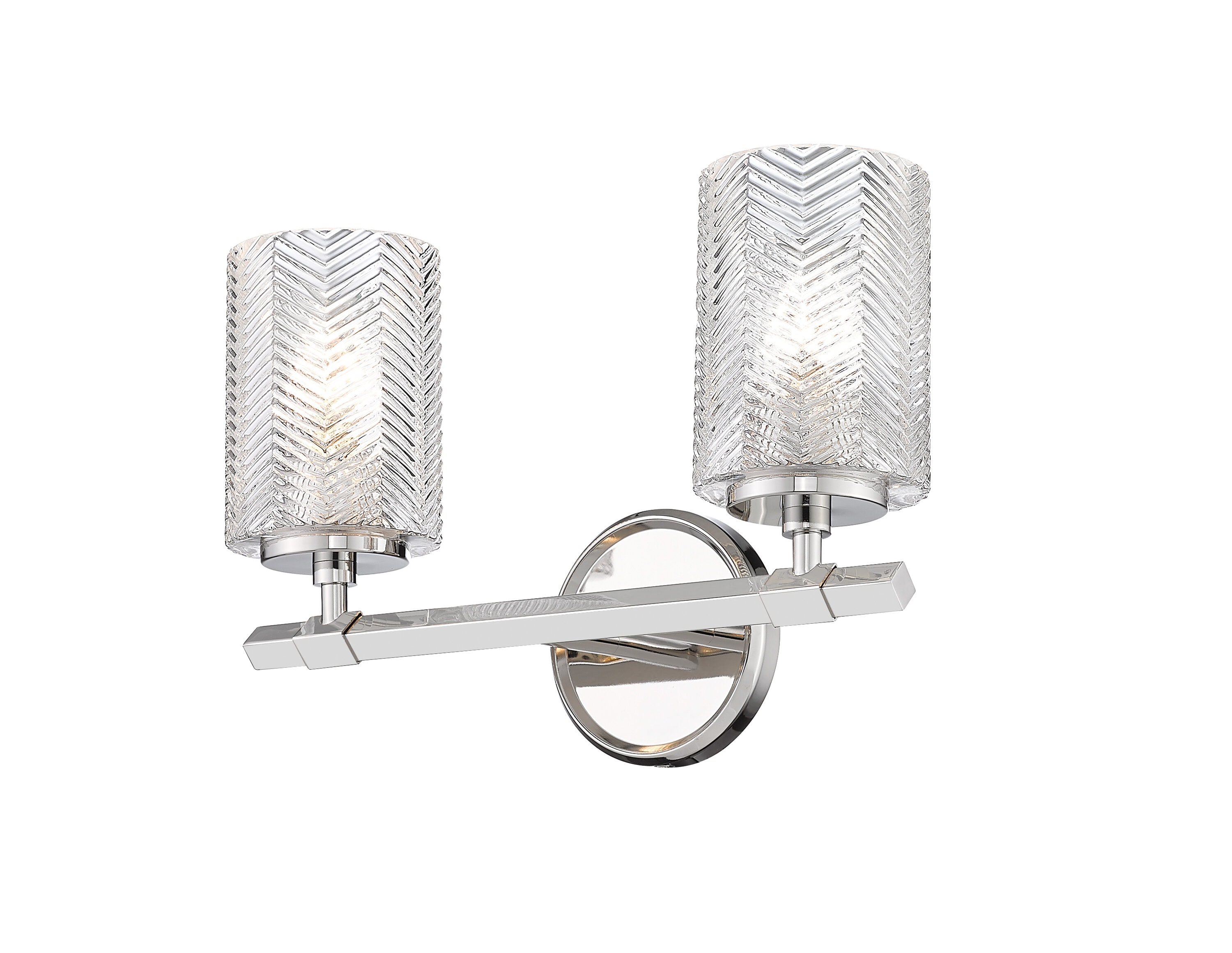 Z-Lite 1934-2V-PN Dover Street 14.25-in 2-Light Polished Nickel Transitional Vanity Light