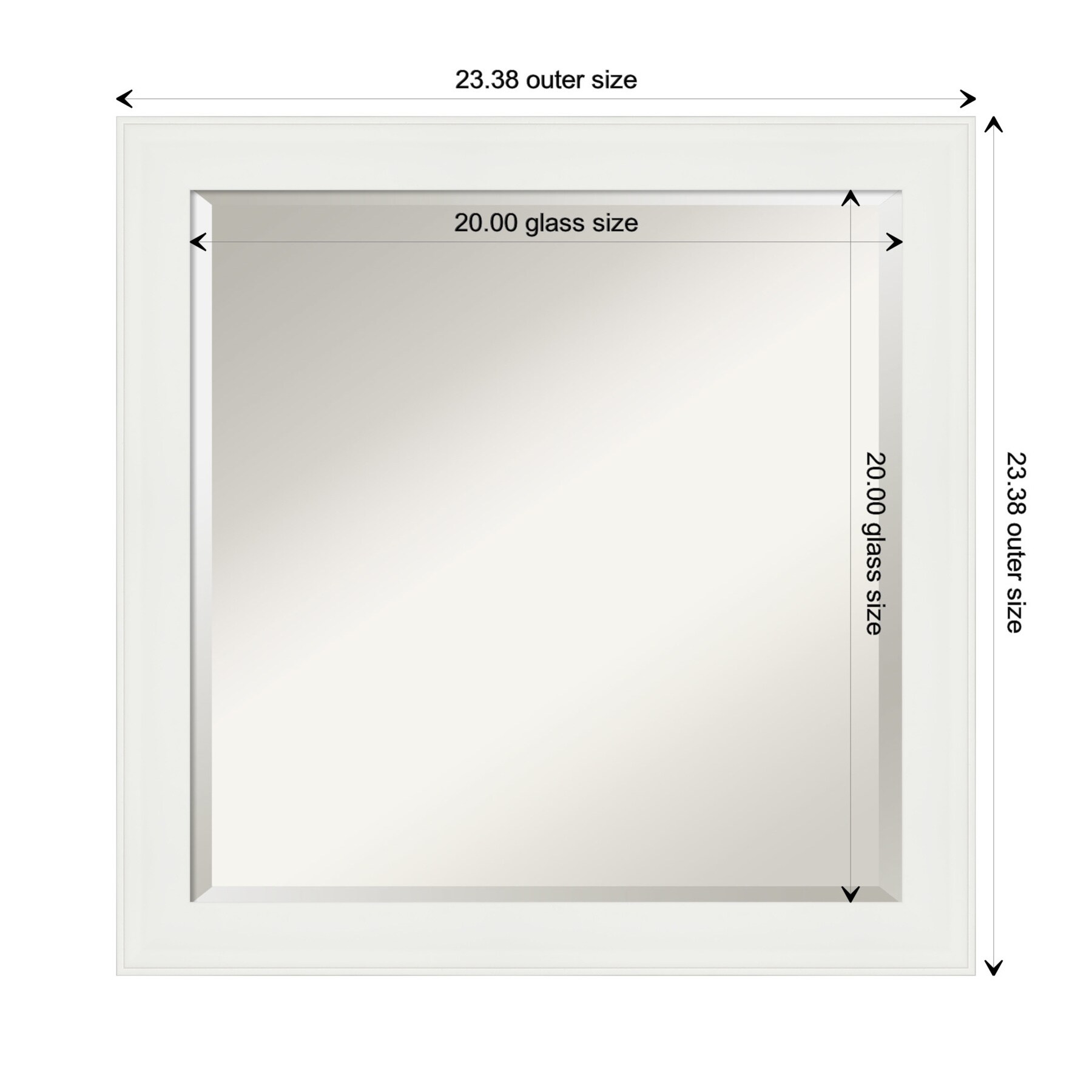 Amanti Art Vanity White Frame 23.38-in x 23.38-in Matte White Square ...