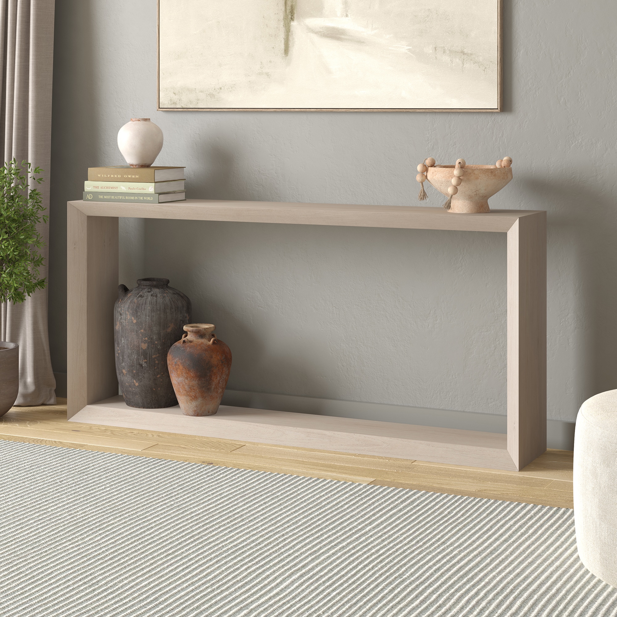 Hailey Home AT2326 Osmond Farmhouse Alder White Console table