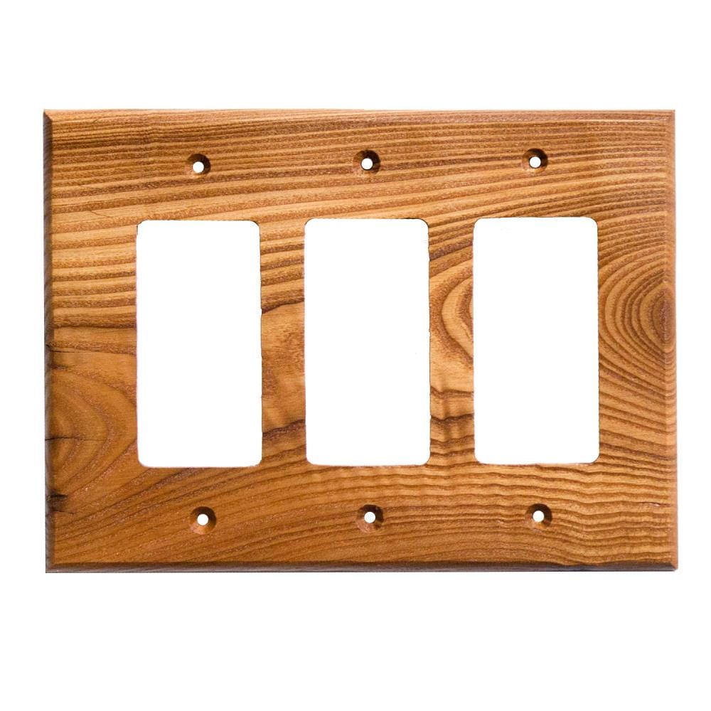 Sierra Lifestyles 682807 3 -Gang Specialty Size Russian Olive Wood Indoor Wall Plate