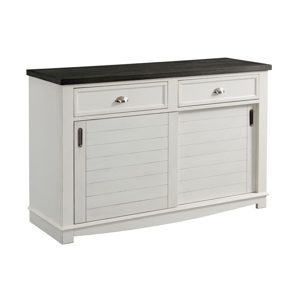 Jamison Rustic Gray and White Two-Tone Server with Drawers