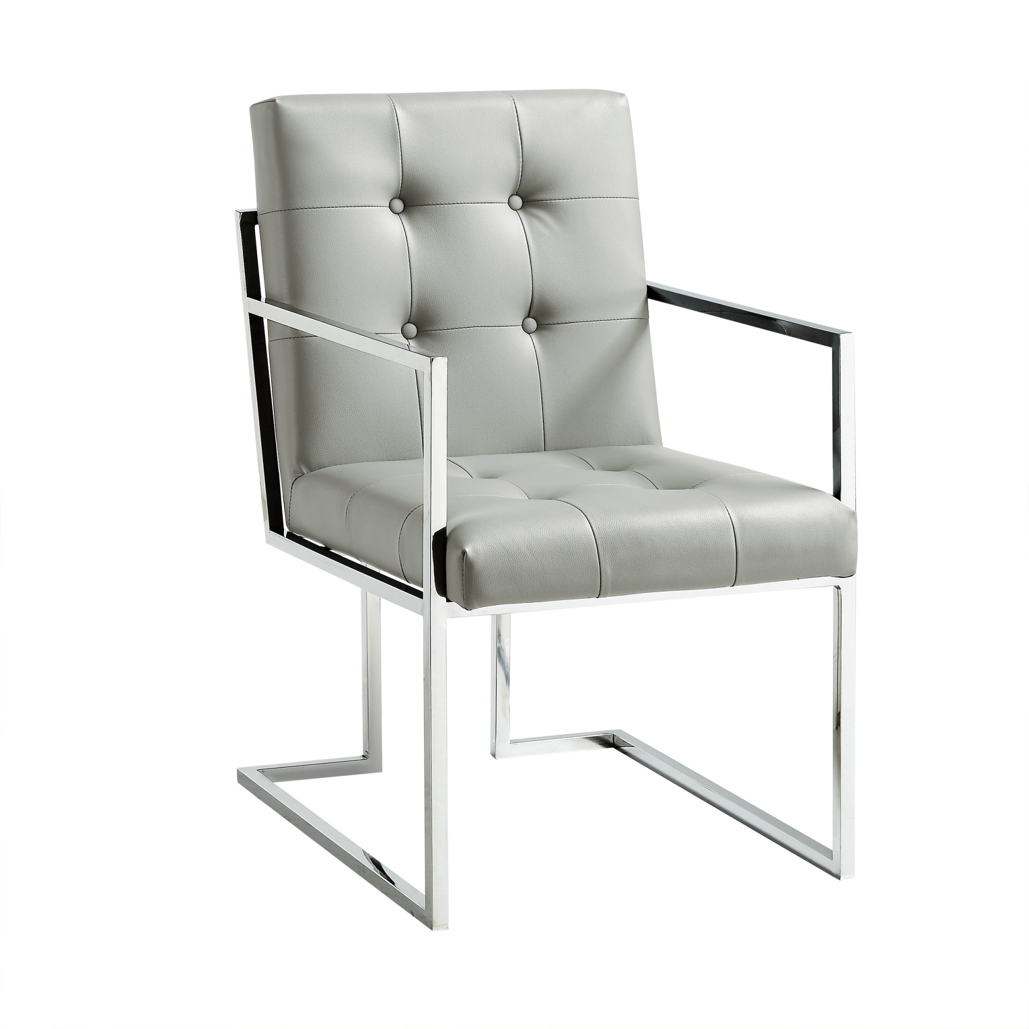 Inspired Home AD56-01LG2-LS Set of 2 Triniti Contemporary/Modern Upholstered Dining Arm Chair (Metal Frame)
