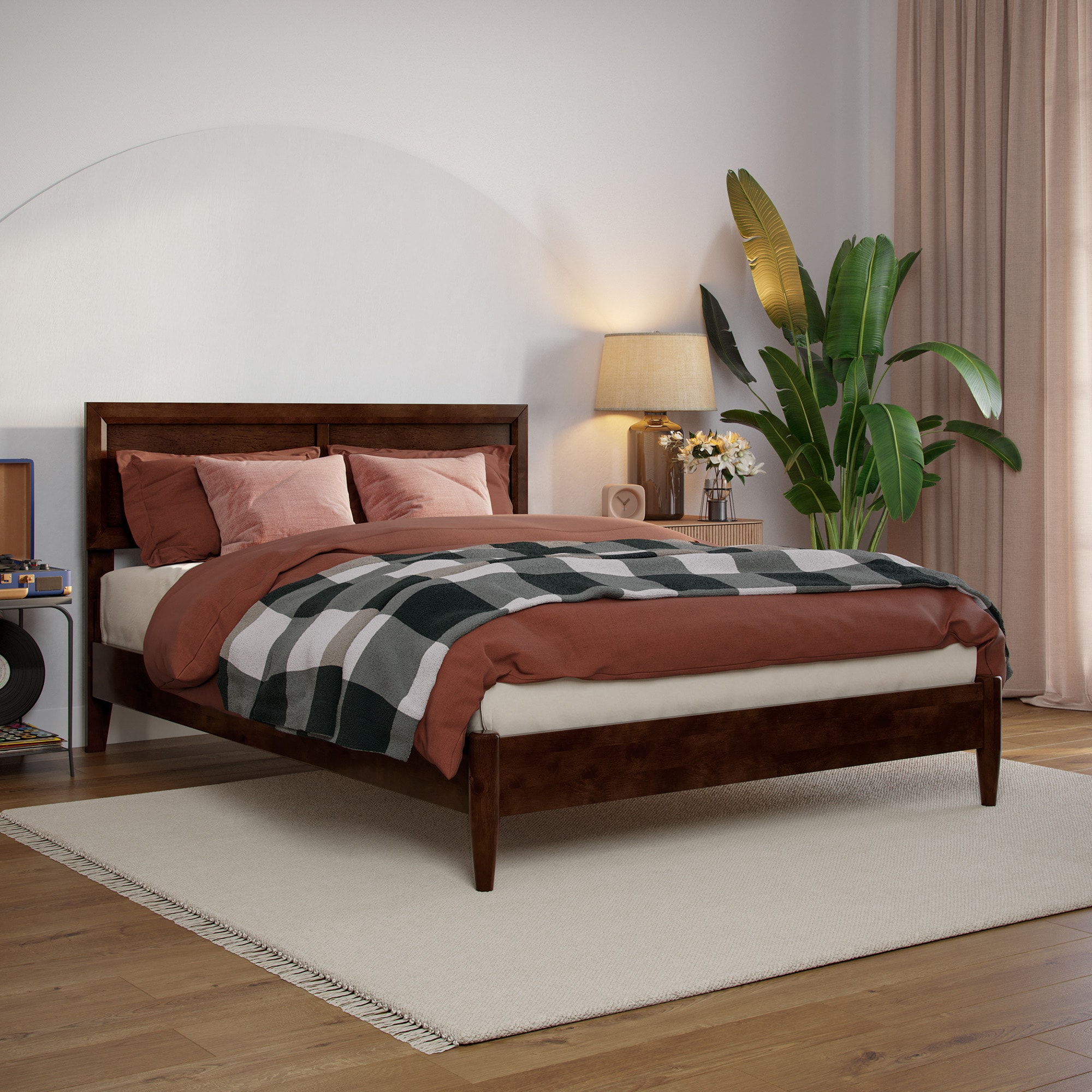 AFI AR8478034 Sophia Walnut Full Wood Low-profile Bed