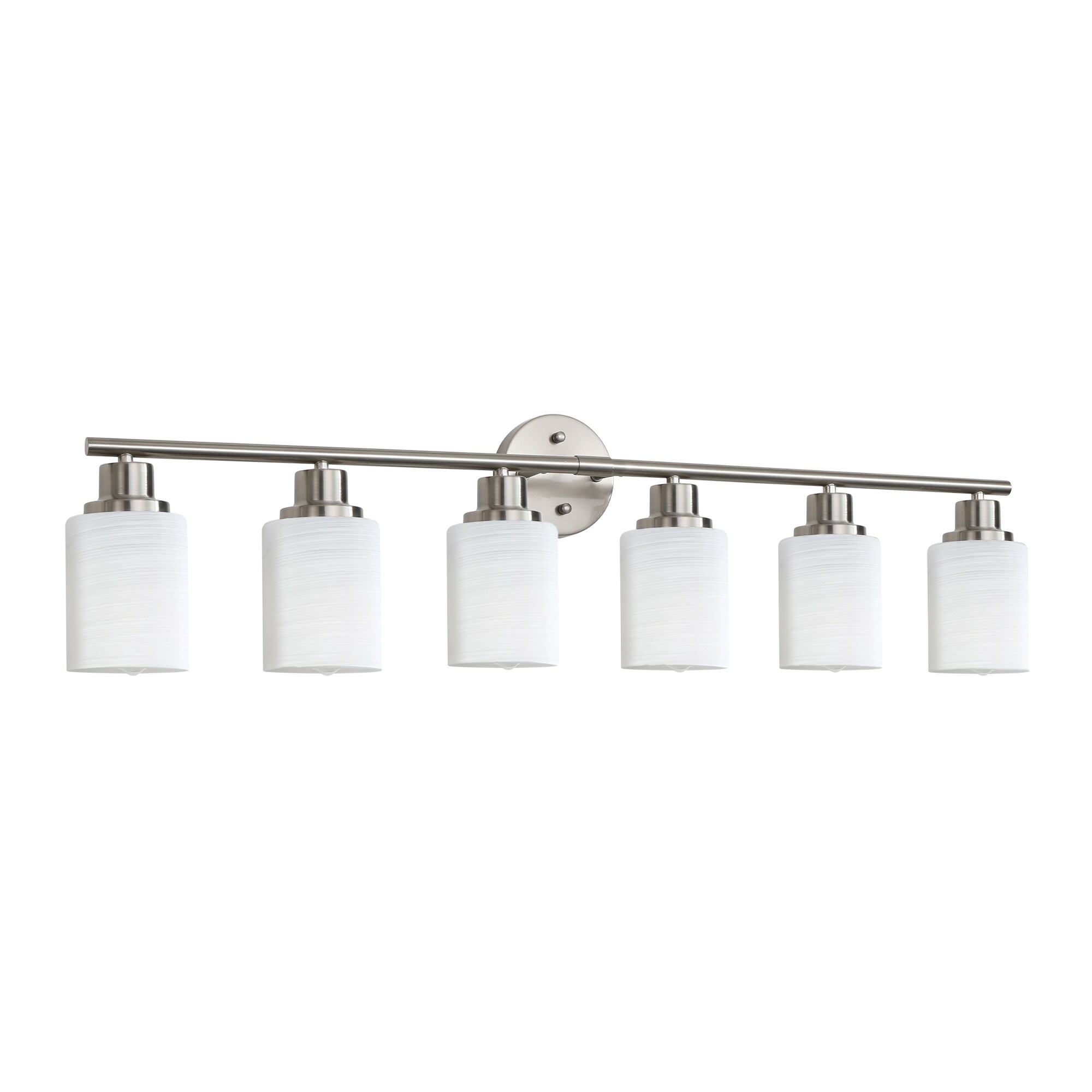 YERIVA 38.6-in 6 Light Nickel Modern/contemporary Bathroom Vanity light