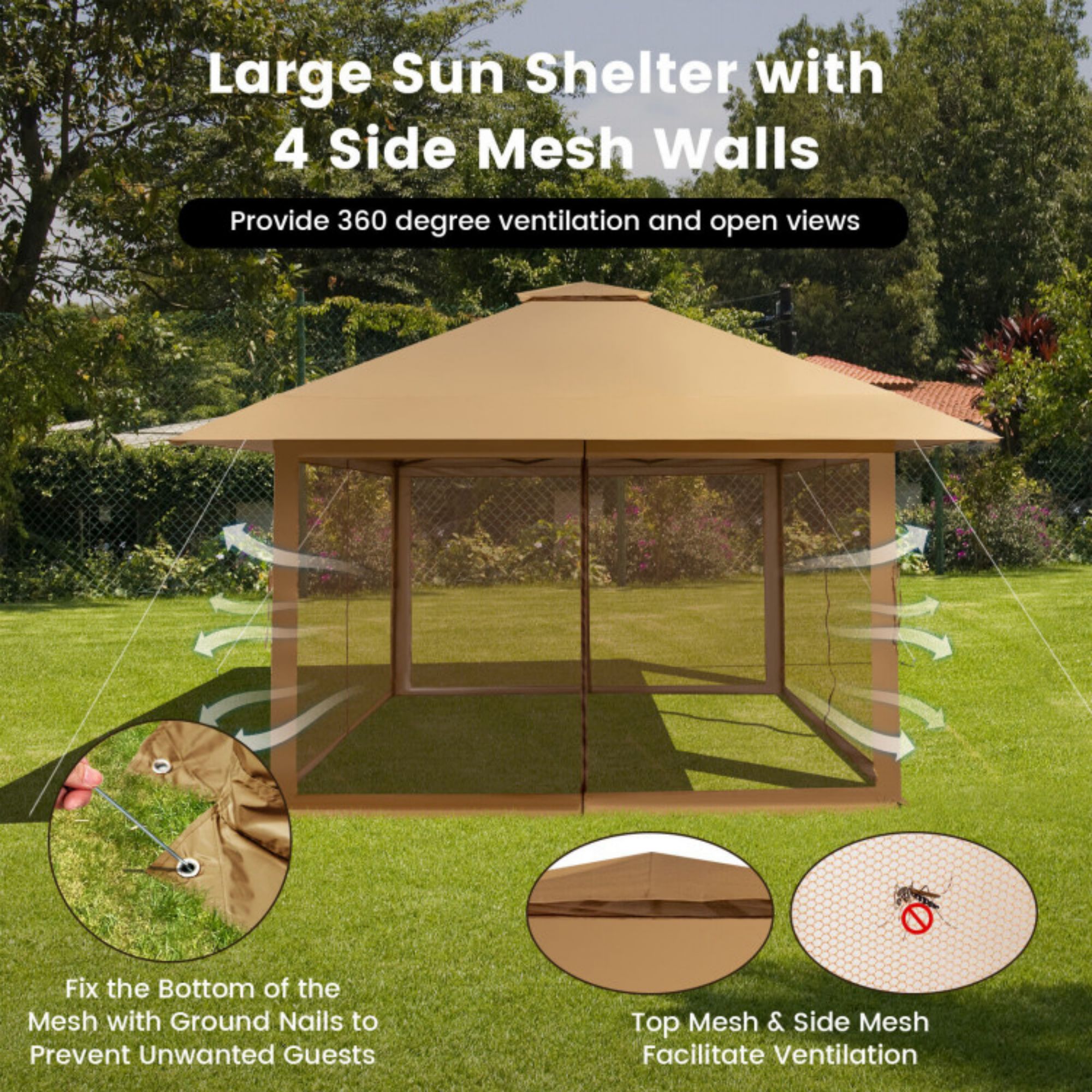 Clihome BYBL-002A75 Wood-Resin-Gazebos - View #5