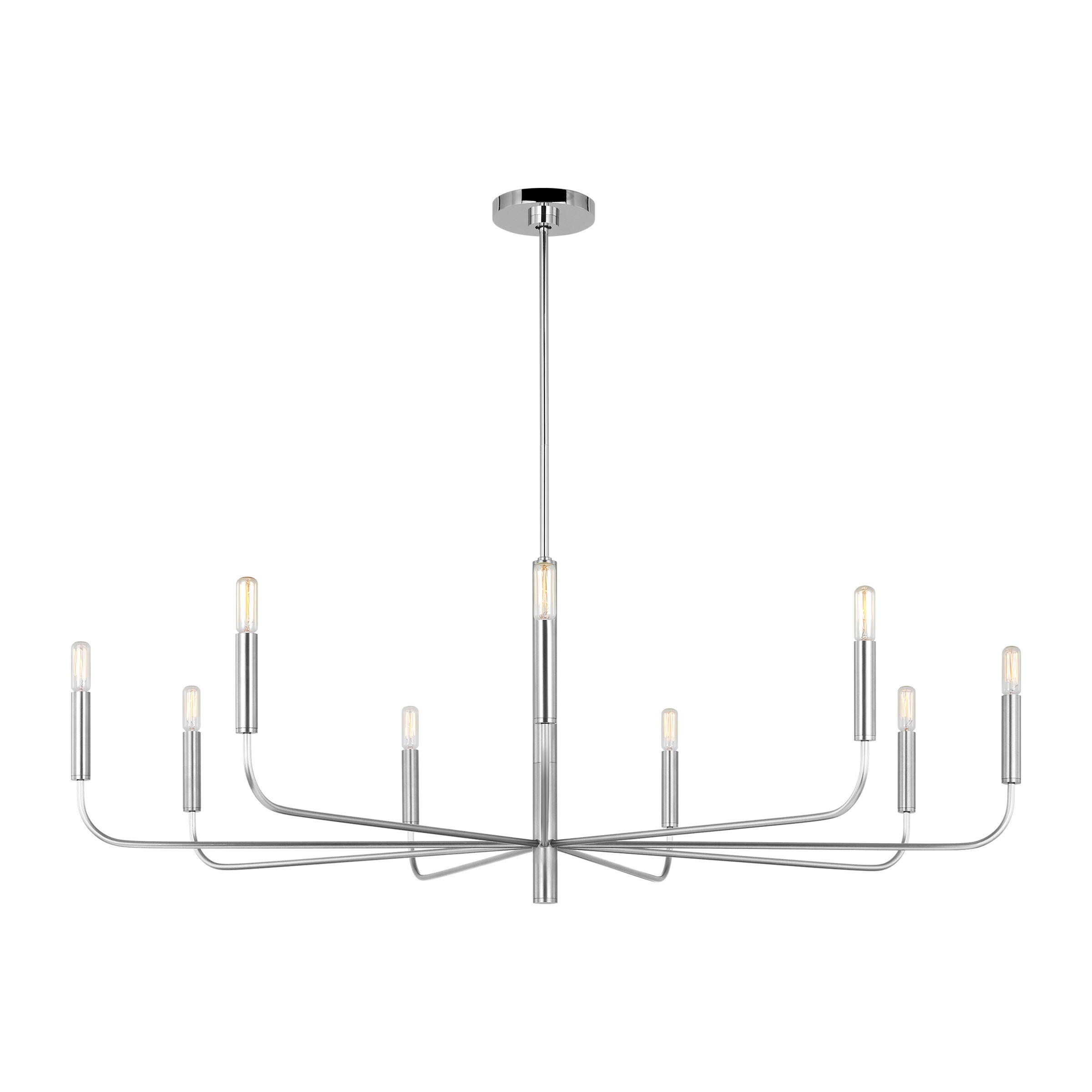 Brianna Polished Nickel 48" Modern Minimalist Chandelier