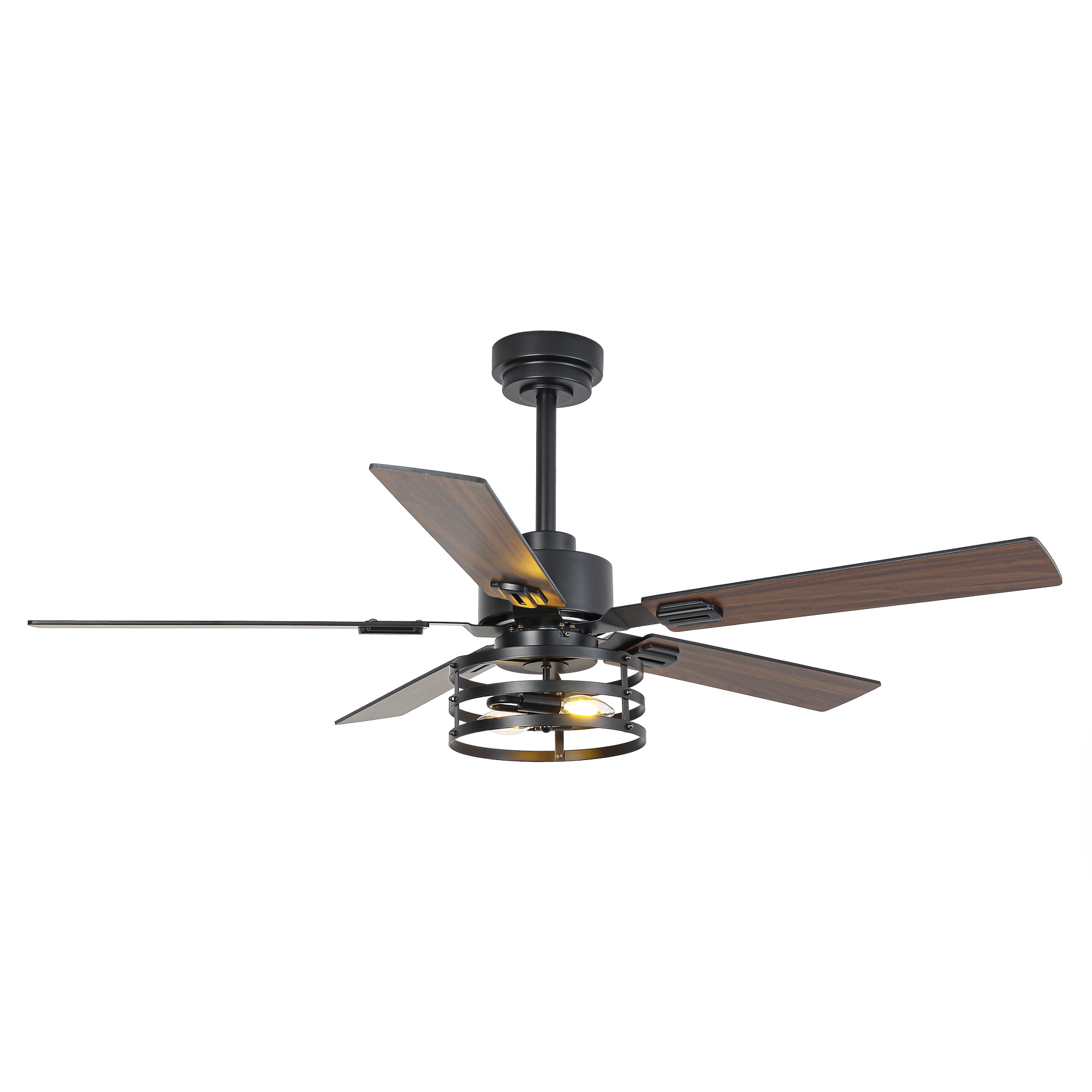 VACZON VZA01A118S60BK 60-in Color-Changing Matte Black with Matte Blades Fandelier Ceiling Fan With Light - Remote Included ( 5 -Blade )