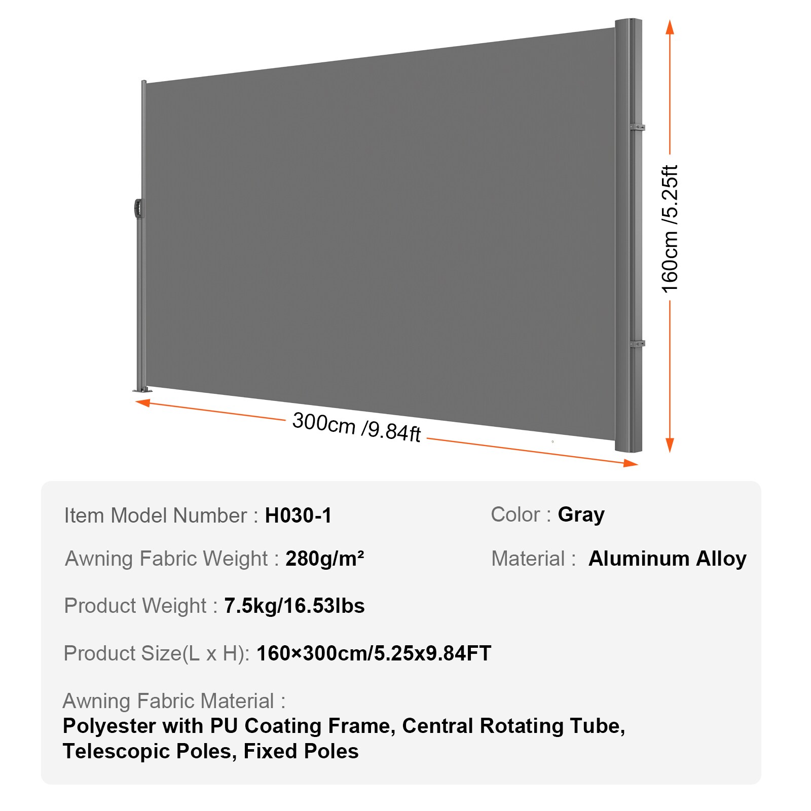 VEVOR SCZYPF160X3001319V0 awnings - View #7
