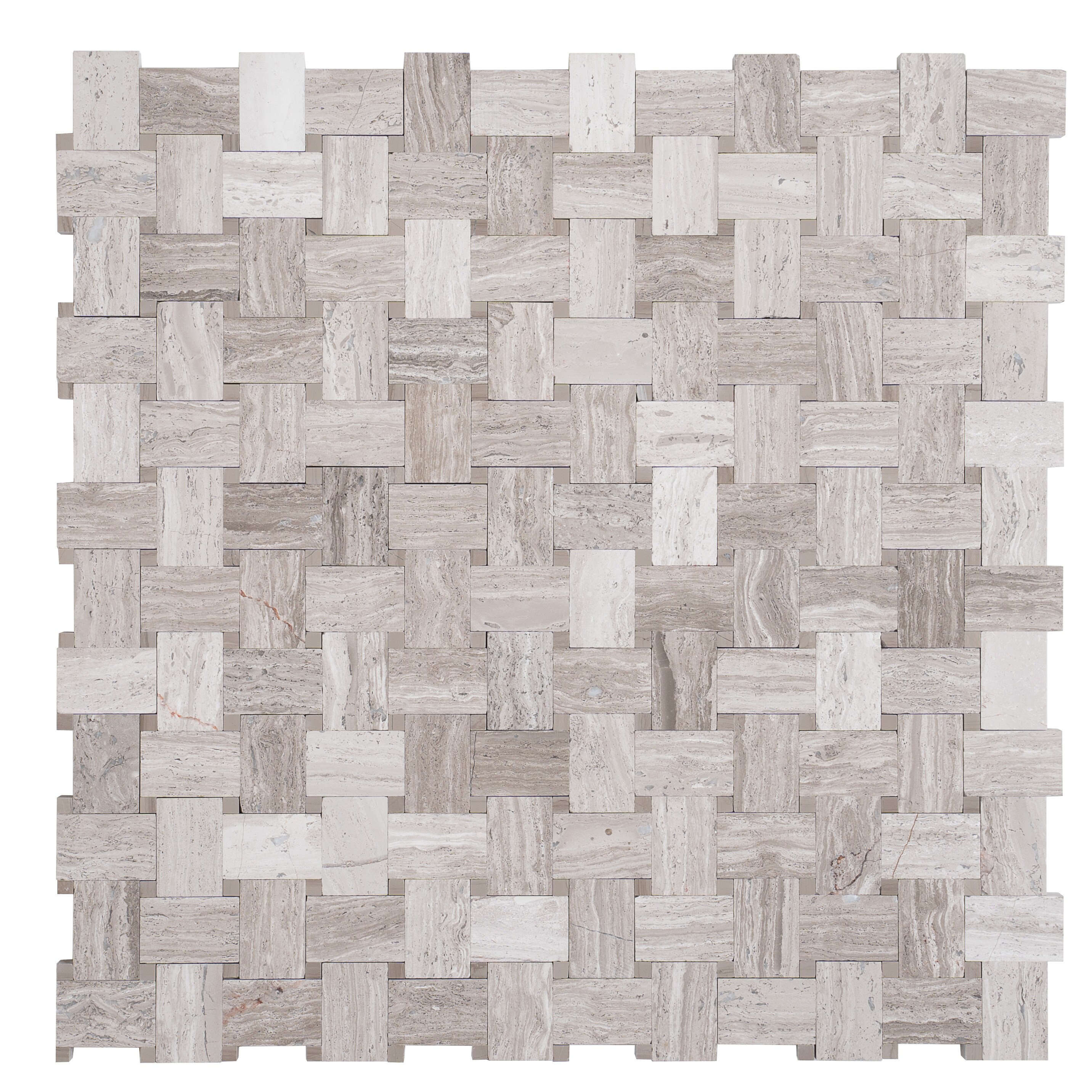 Apollo Tile APLSV88B08ASAMPLE (Sample) Wall Beige 4-in x 4-in Polished Marble Basketweave Patterned Wall Tile