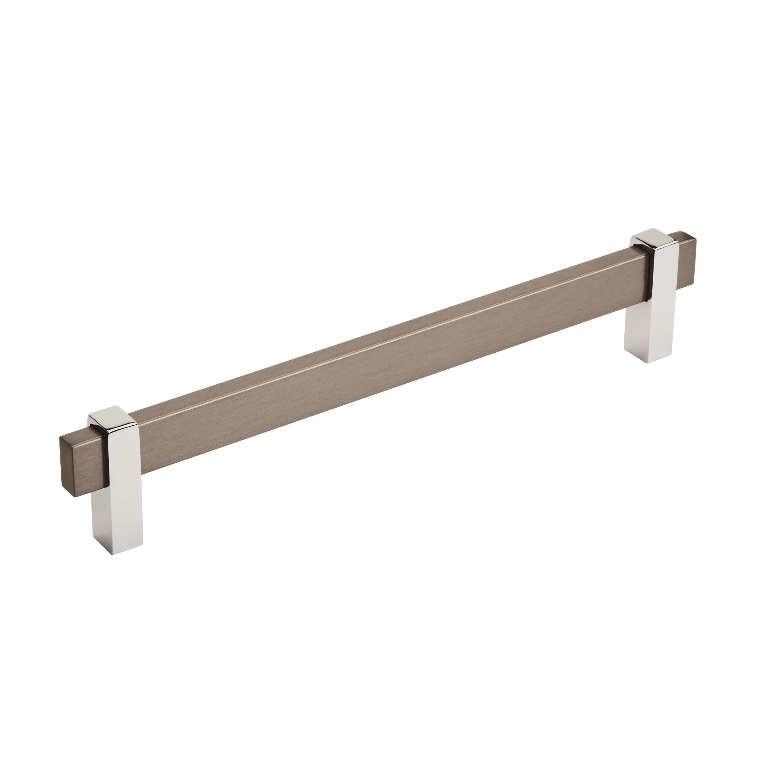 Amerock BP36725BBN26 Mulino 7-9/16-in , 192mm Center to Center Black Brushed Nickel/Polished Chrome Rectangular Bar