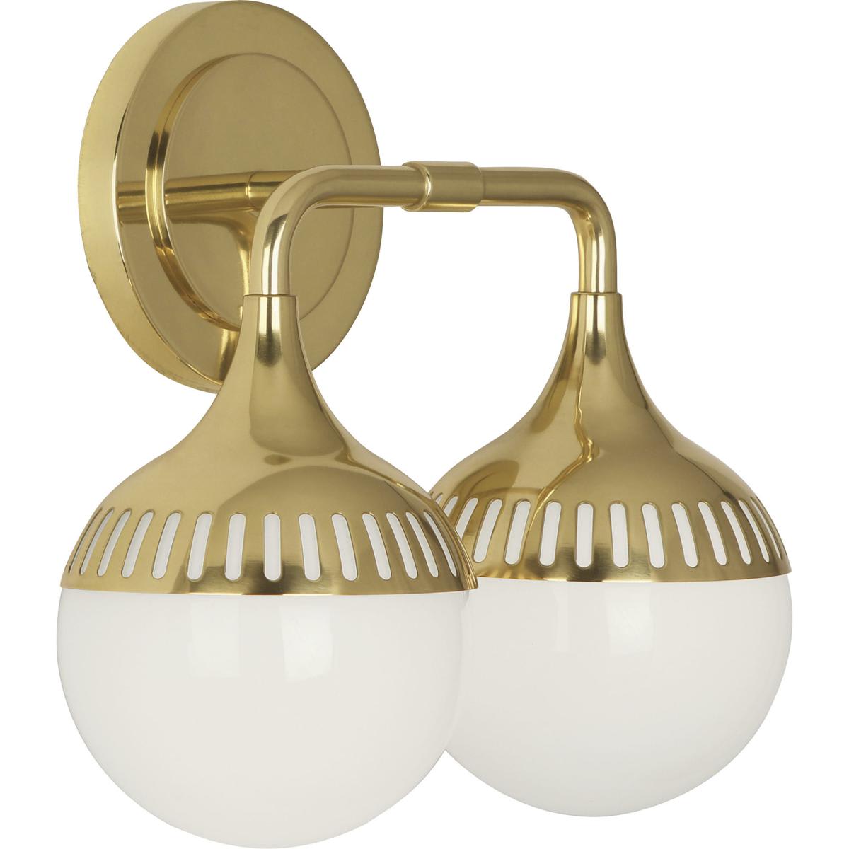 Robert Abbey Lighting Robert Abbey 758 Jonathan Adler Rio 2 Light 11 inch Modern Brass Wall Sconce Wall Light