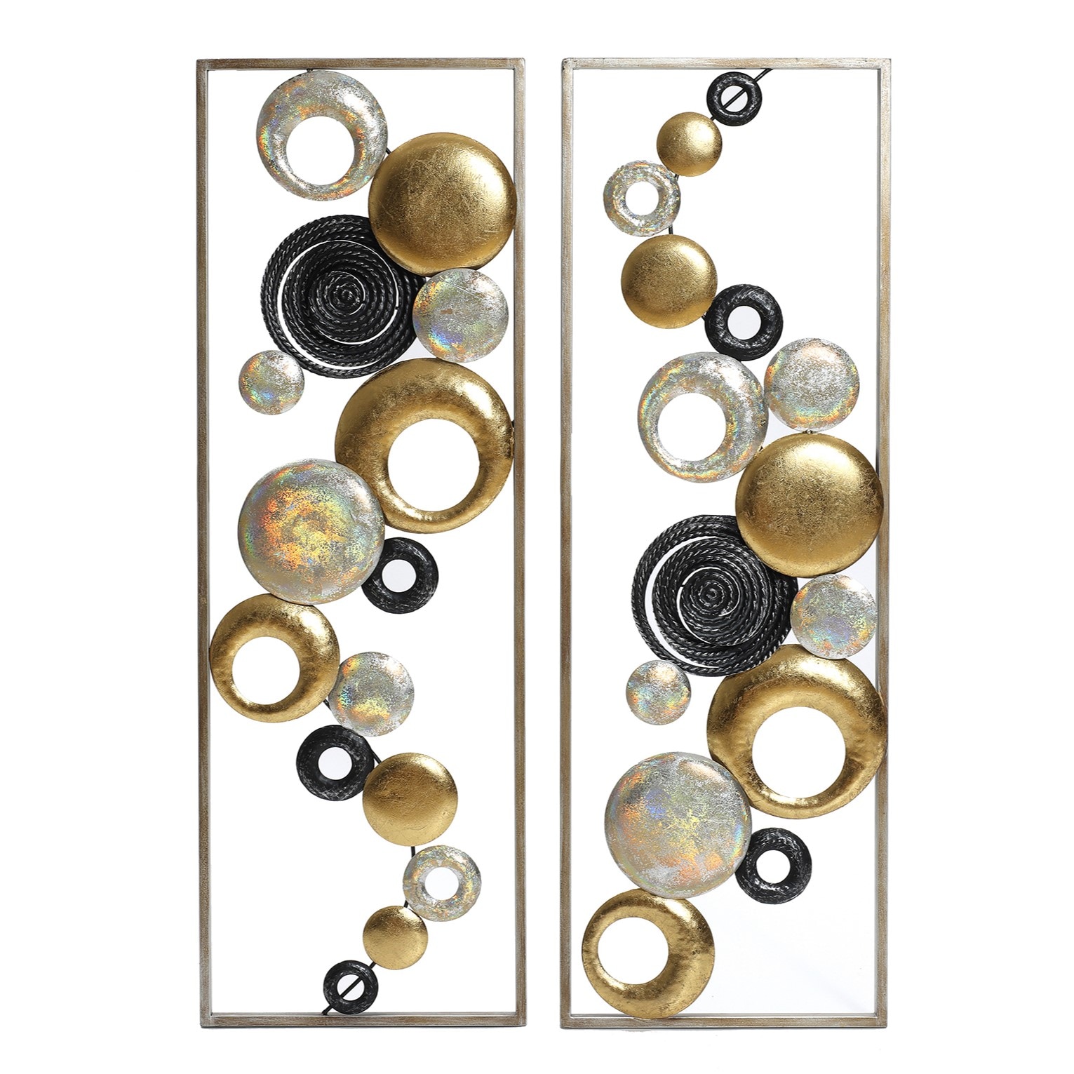Modern Multi-Color Abstract Iron Wall Decor Panels Set