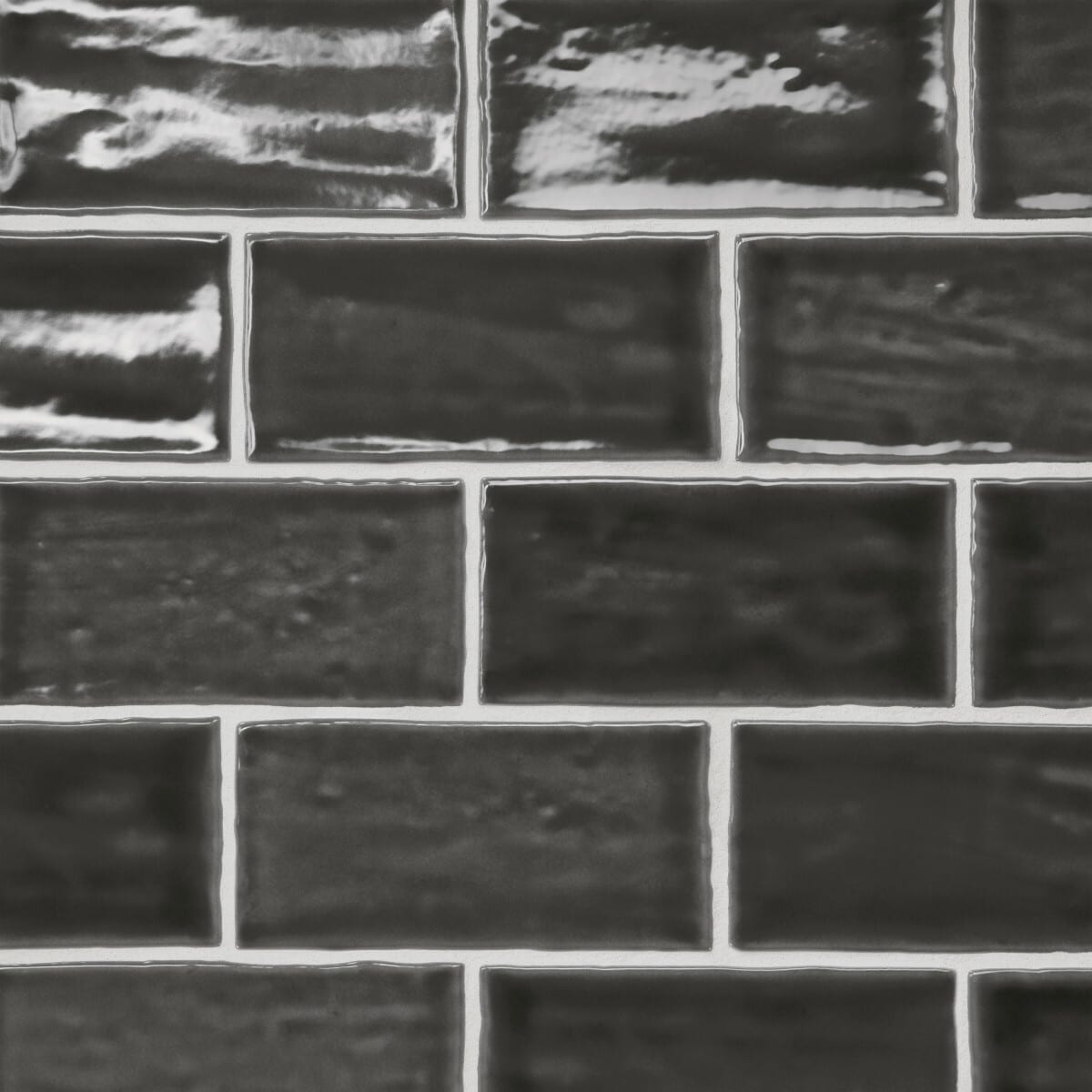 Bedrosians Marin Black Sea (Black) 3-in x 6-in Glossy Ceramic Subway Wall Tile (5.38-sq. ft/ Carton)