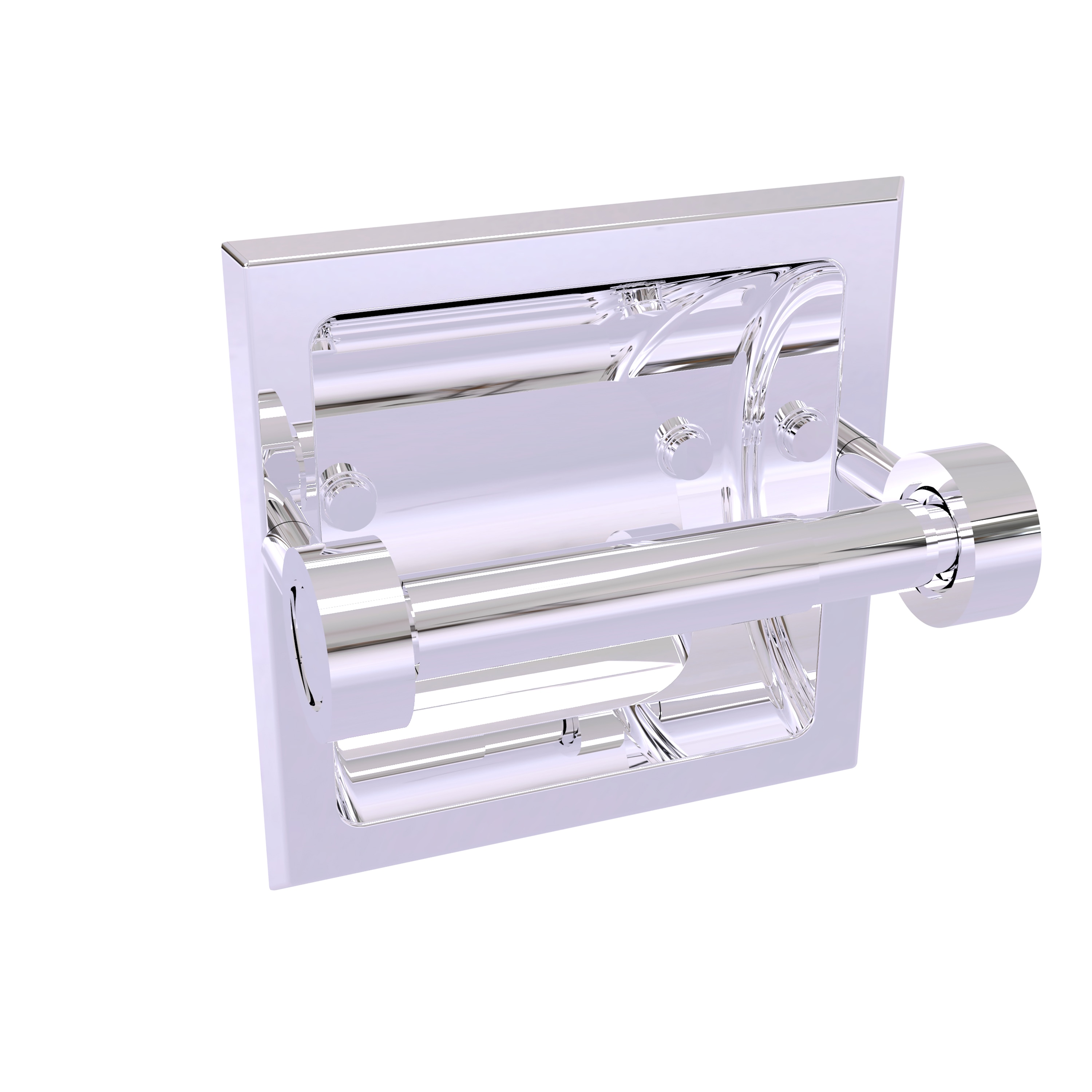 Allied Brass 2024-C-PC Continental Polished Chrome Recessed Double post Toilet Paper Holder 1 -Rolls with Storage