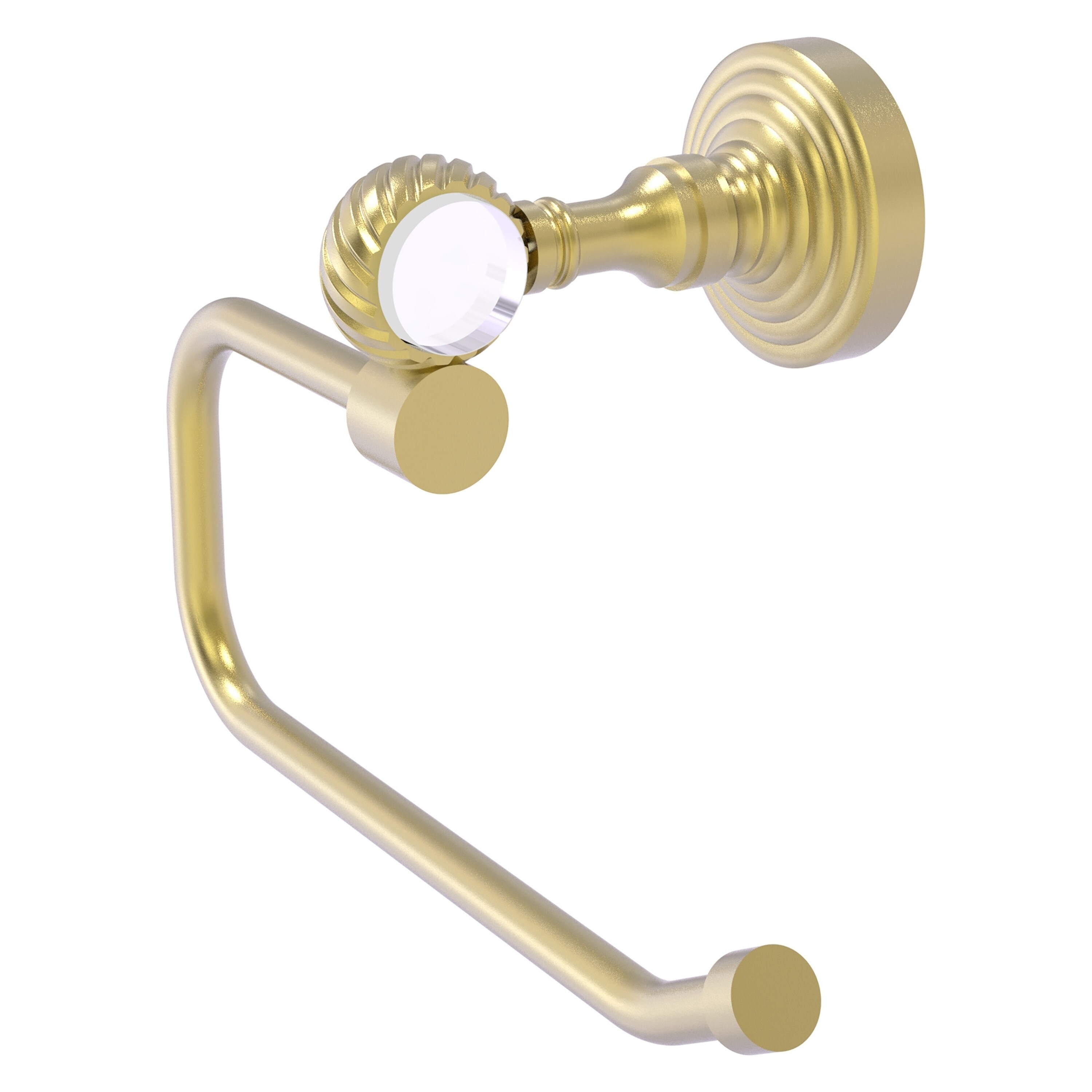 Allied Brass PG-24ET-SBR Pacific Grove Satin Brass Wall mount Single post Toilet Paper Holder 1 -Rolls with Storage