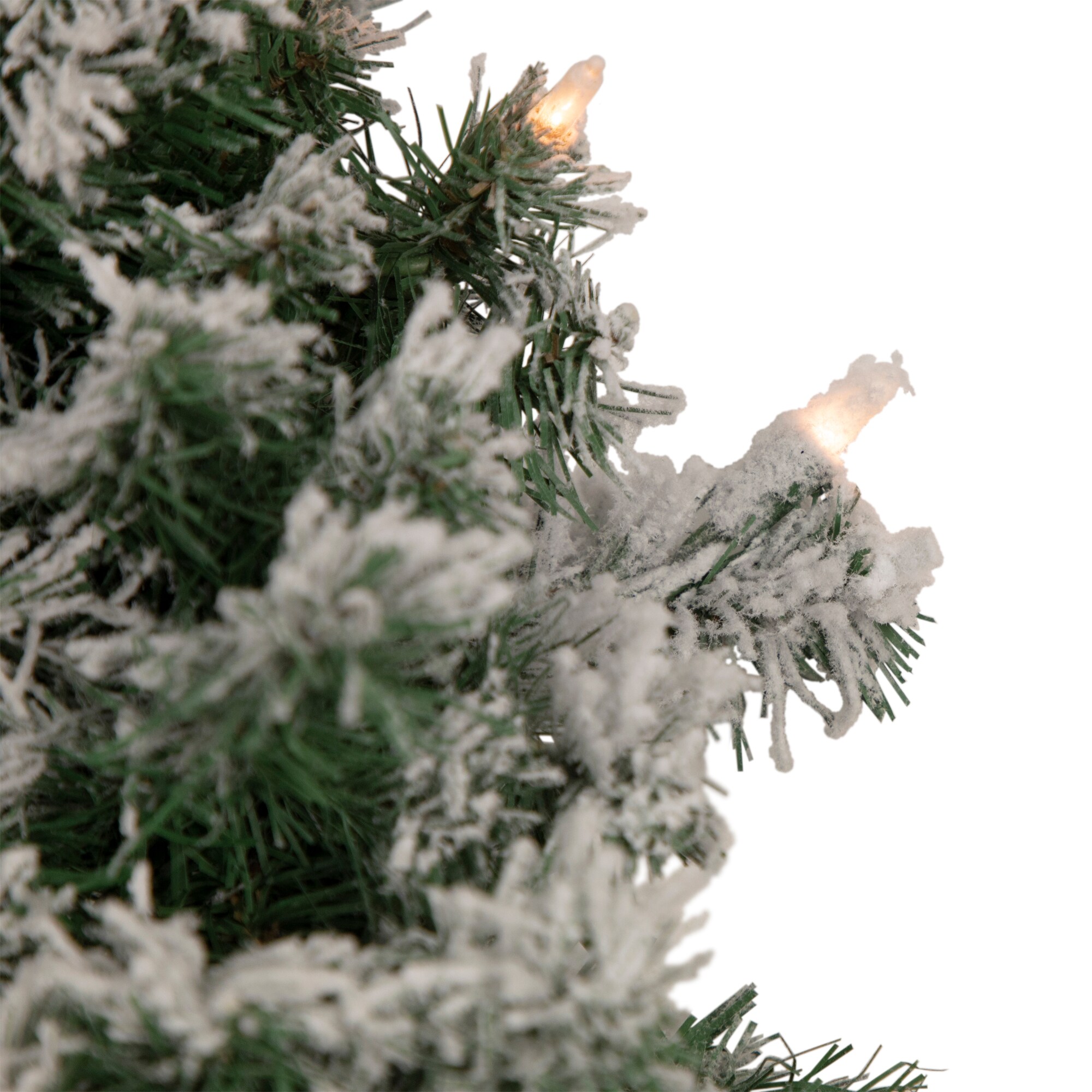Northlight 24-in Flocked Pre-lit Indoor Green Pine Artificial Christmas ...