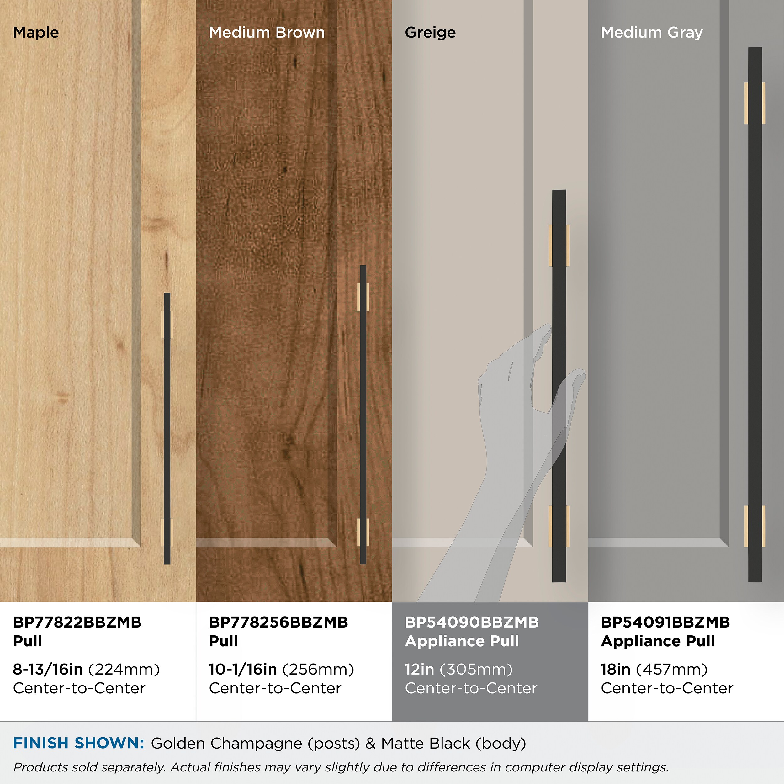 Amerock BP54090BBZMB Cabinet-Pulls - View #8