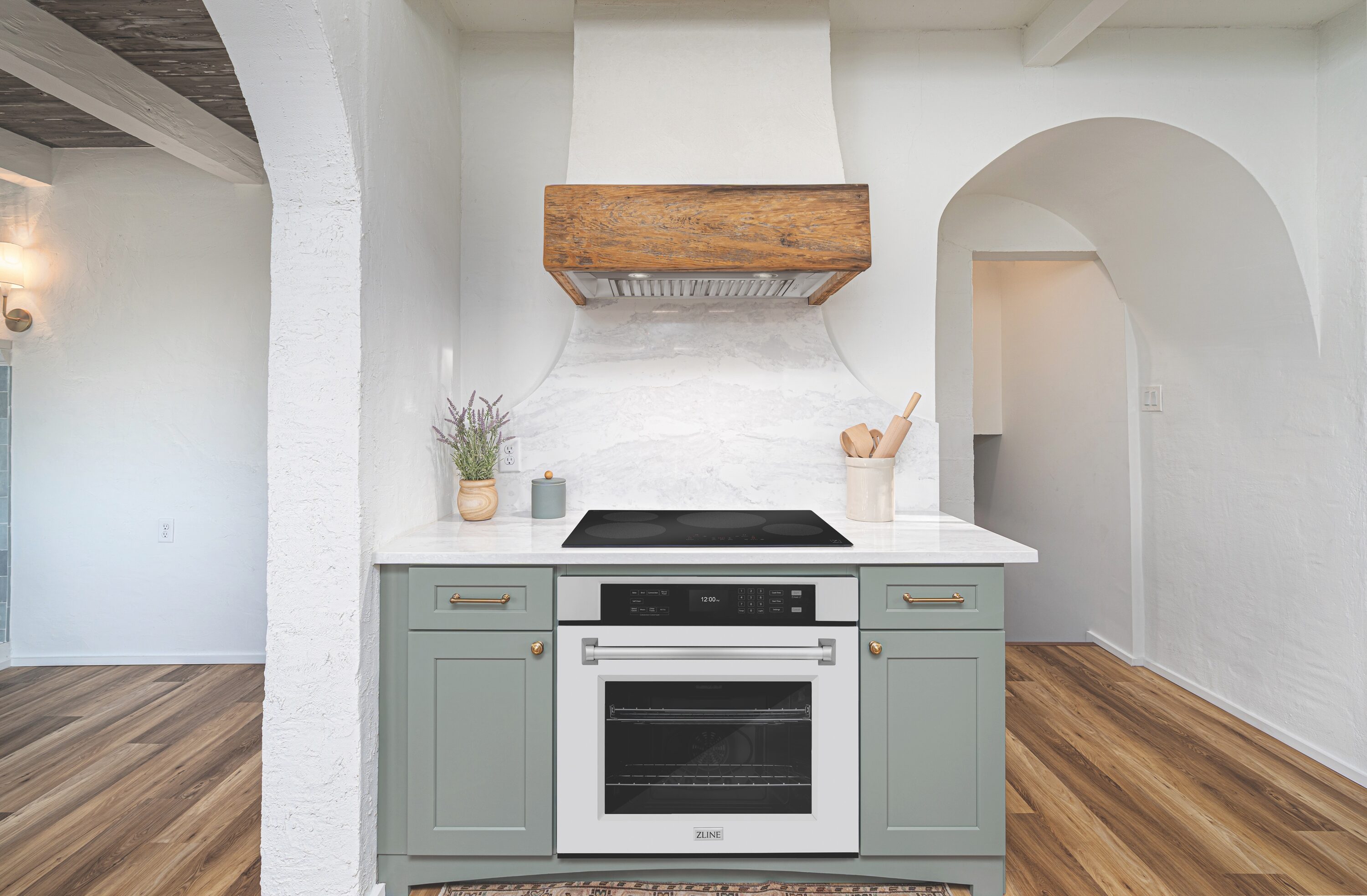 30-Inch Stainless Steel and Matte White Convection Wall Oven