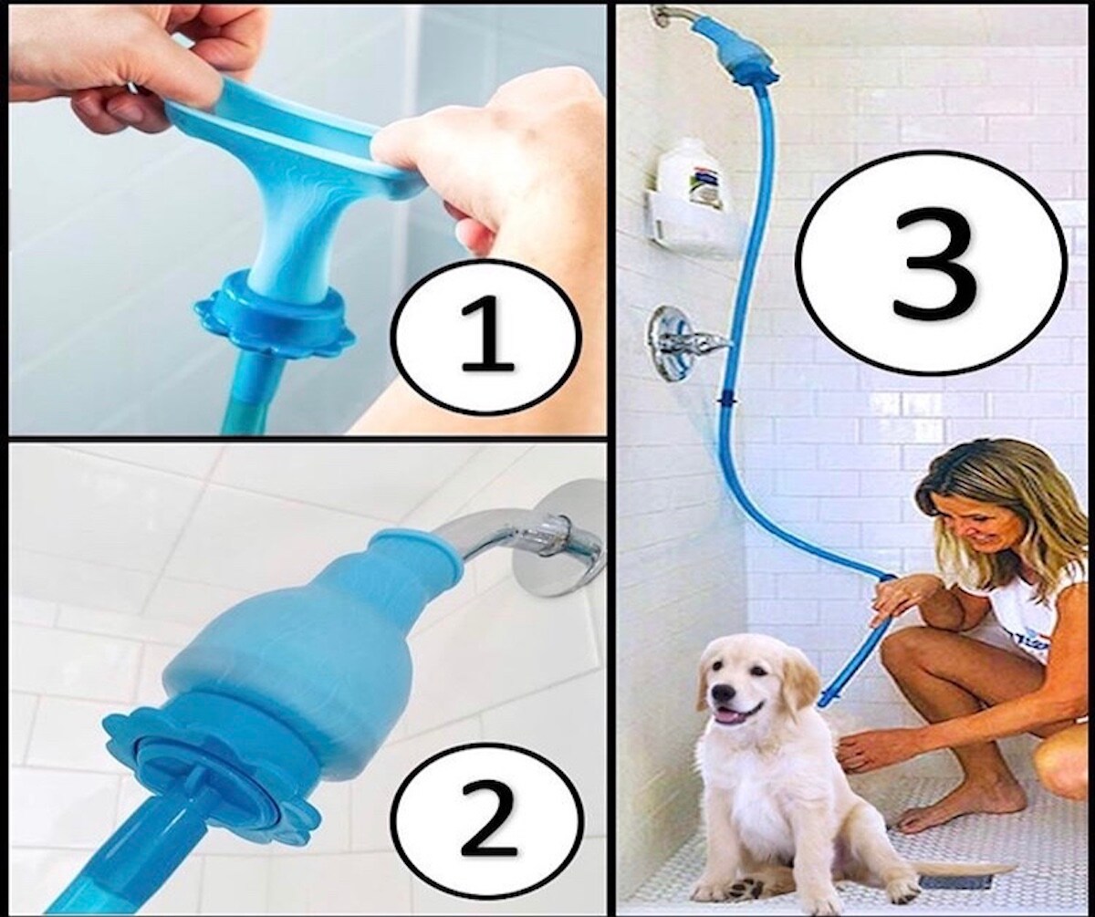 Rinseroo Bathe Anywhere Pet Rinser Hose Attachment, 6-ft, Blue