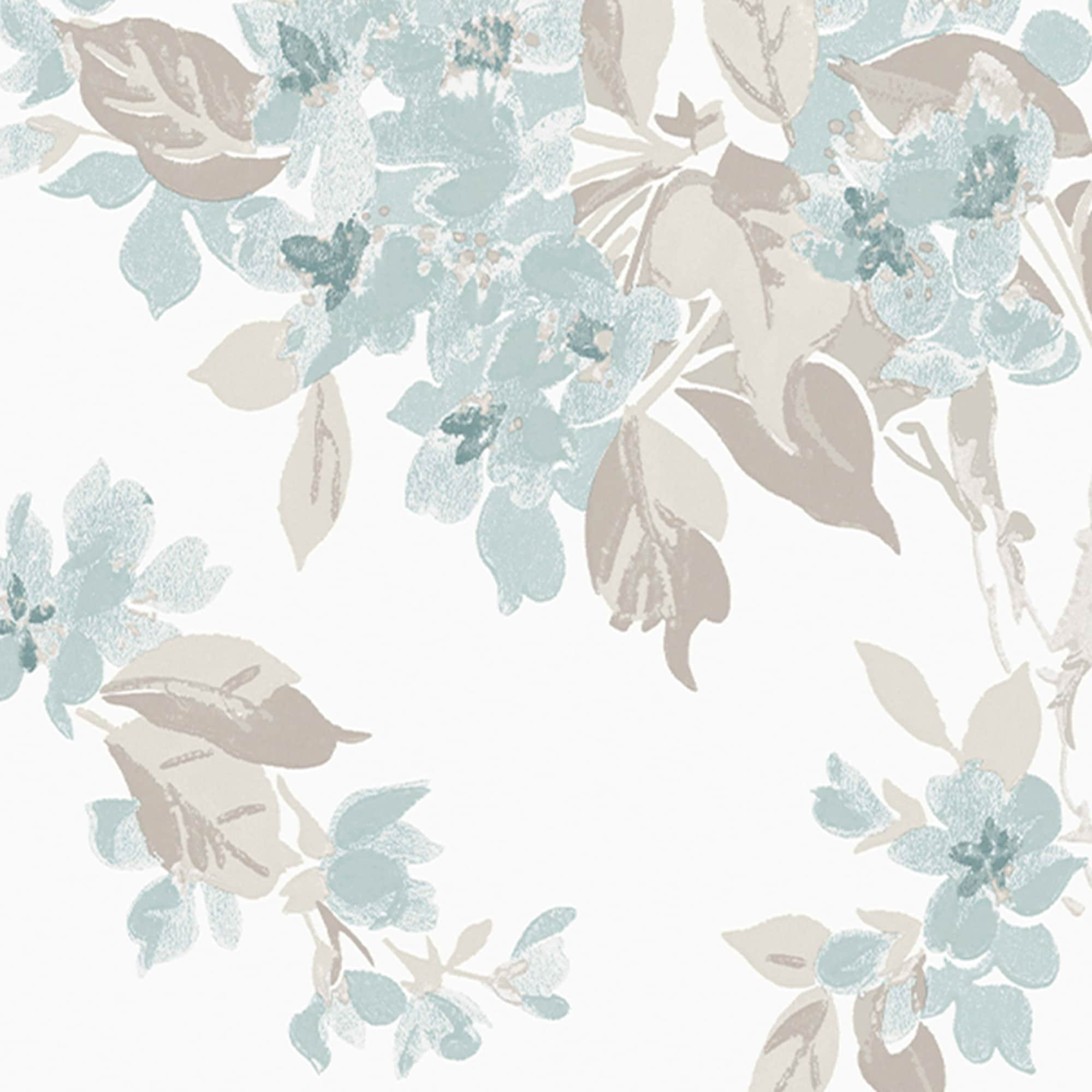 Laura Ashley Country Charm 56-sq ft Duck Egg Non-woven Floral Unpasted ...