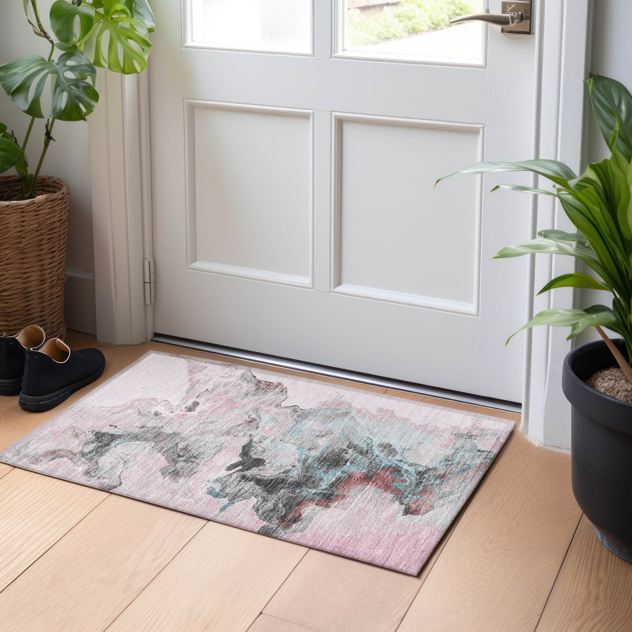 Addison Rugs ACN1688PI20X30 Chantille ACN1688PI 1 x 2 (ft) Loomed Polyester Pink Rectangular Indoor/Outdoor Machine washable Area rug
